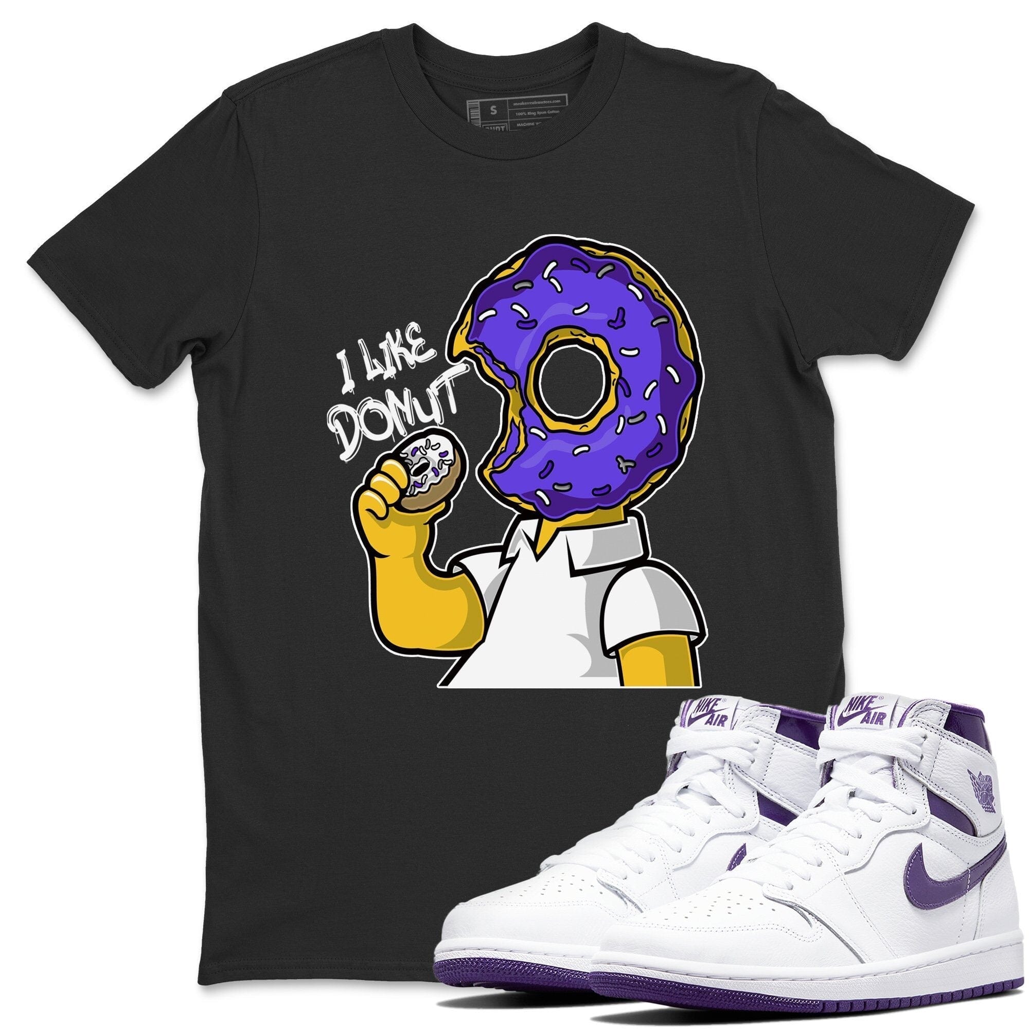 Jordan 1 WMNS Court Purple Shirt To Match Jordans I Like Donut Sneaker Tees Jordan 1 WMNS Court Purple Drip Gear Zone Sneaker Matching Clothing Unisex Shirts
