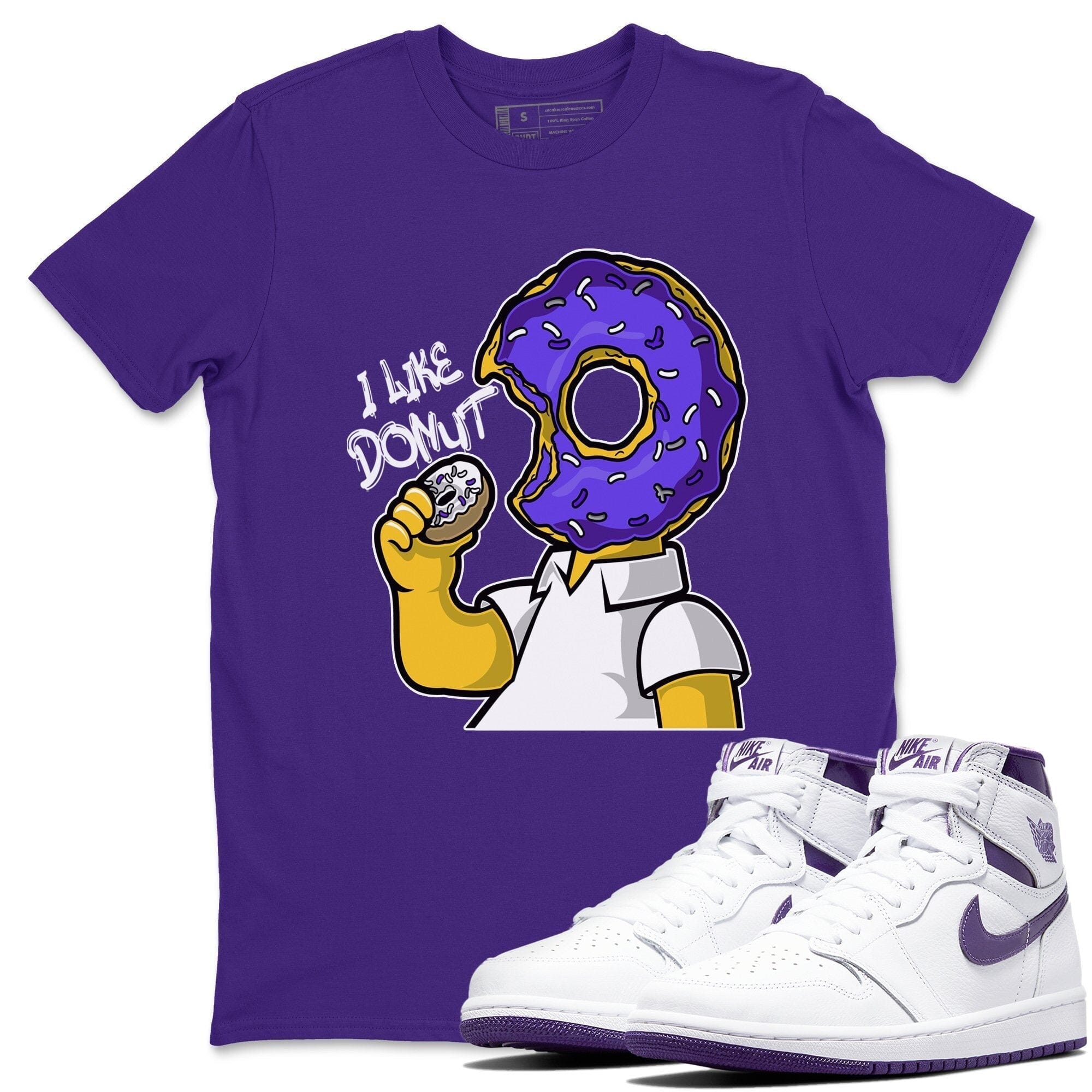 Jordan 1 WMNS Court Purple Shirt To Match Jordans I Like Donut Sneaker Tees Jordan 1 WMNS Court Purple Drip Gear Zone Sneaker Matching Clothing Unisex Shirts