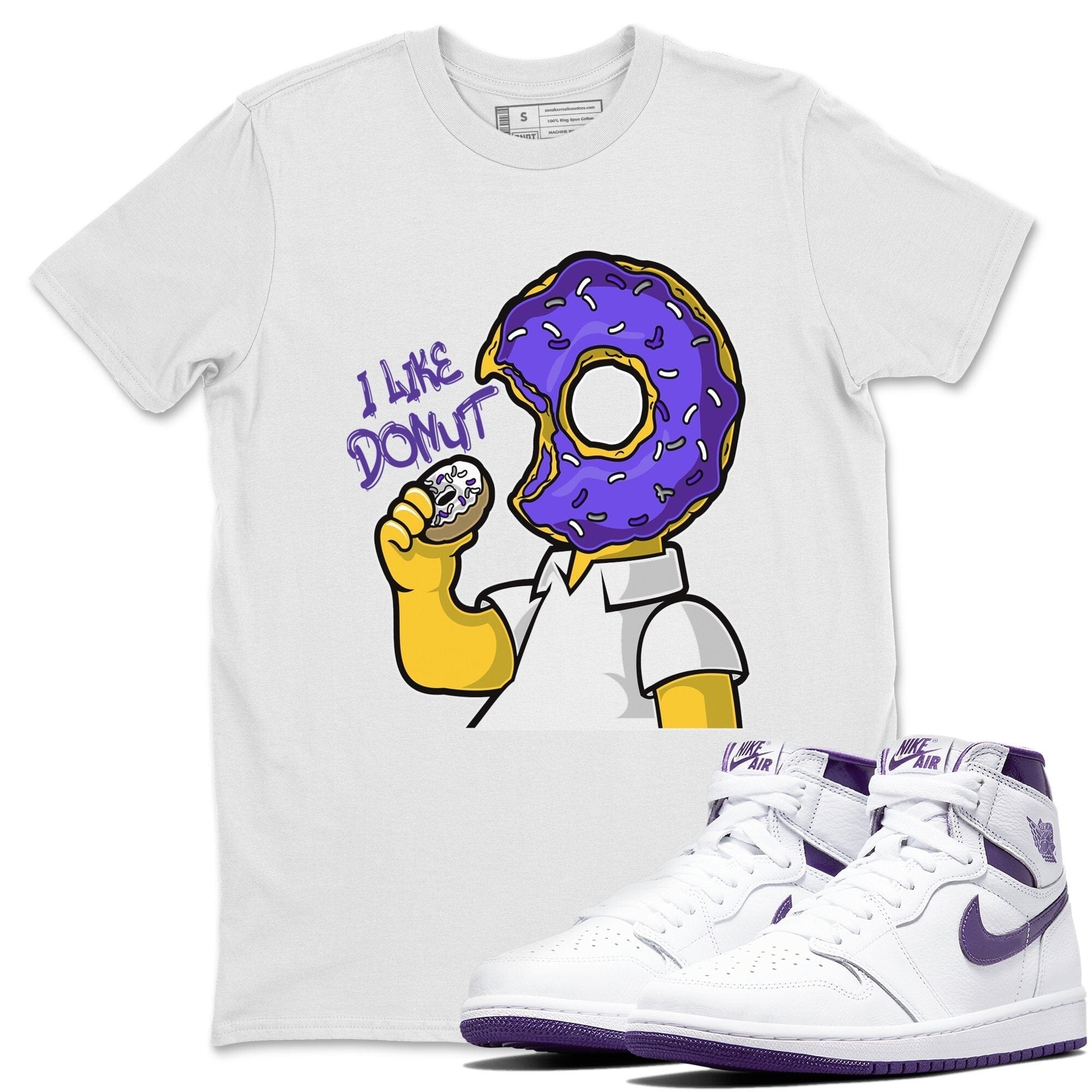 Jordan 1 WMNS Court Purple Shirt To Match Jordans I Like Donut Sneaker Tees Jordan 1 WMNS Court Purple Drip Gear Zone Sneaker Matching Clothing Unisex Shirts