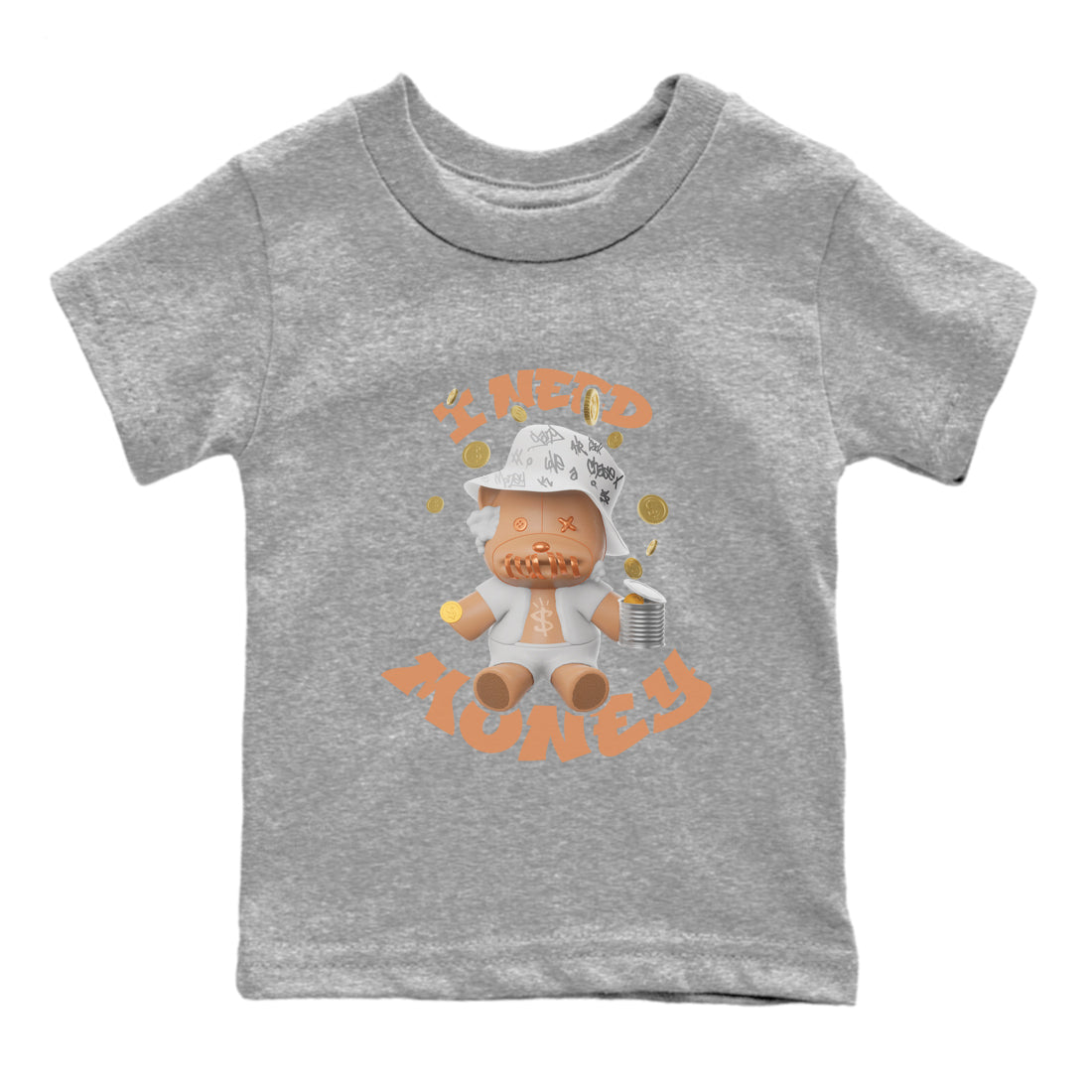 Air Jordan 1 Praline shirt to match jordans I Need Money Streetwear Sneaker Shirt AJ1Praline Drip Gear Zone Sneaker Matching Clothing Baby Toddler Heather Grey 2 T-Shirt