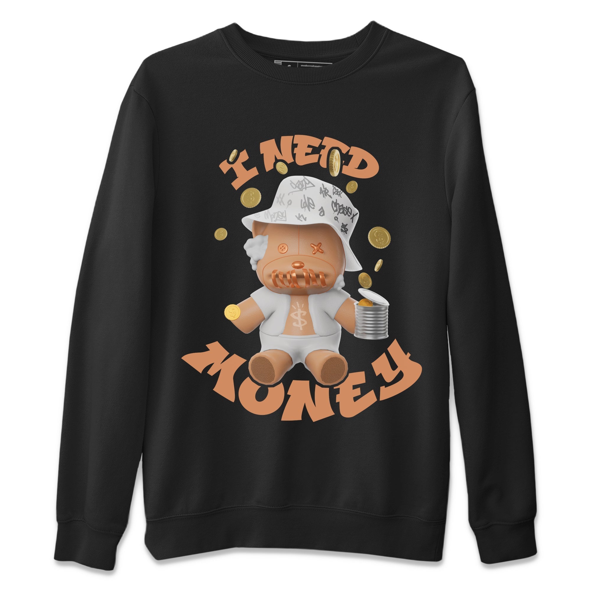 Air Jordan 1 Praline shirt to match jordans I Need Money Streetwear Sneaker Shirt AJ1Praline Drip Gear Zone Sneaker Matching Clothing Unisex Black 2 T-Shirt