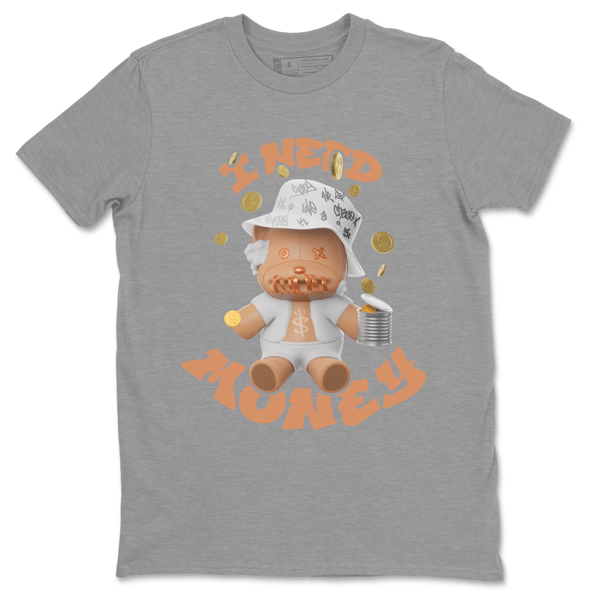 Air Jordan 1 Praline shirt to match jordans I Need Money Streetwear Sneaker Shirt AJ1Praline Drip Gear Zone Sneaker Matching Clothing Unisex Heather Grey 2 T-Shirt