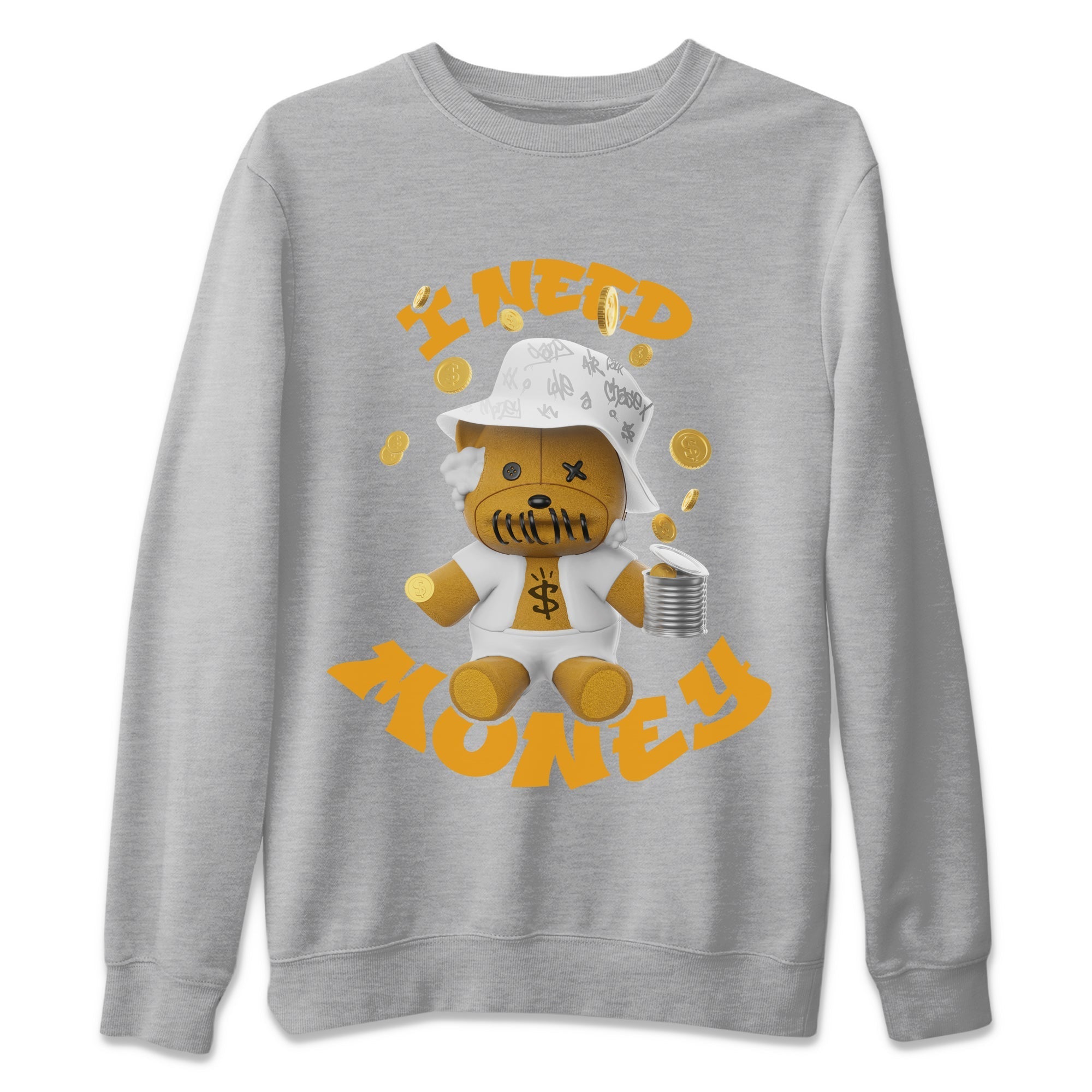 Air Jordan 13 Wheat shirt to match jordans I Need Money Streetwear Sneaker Shirt AJ13 Wheat Drip Gear Zone Sneaker Matching Clothing Unisex Heather Grey 2 T-Shirt