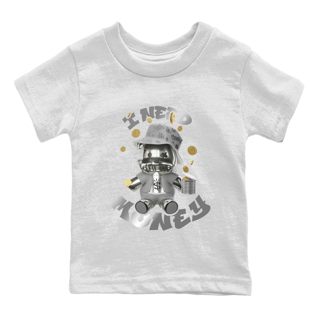Air Jordan 4 Frozen Moments shirt to match jordans I Need Money Streetwear Sneaker Shirt AJ4 Frozen Moments Drip Gear Zone Sneaker Matching Clothing Baby Toddler White 2 T-Shirt