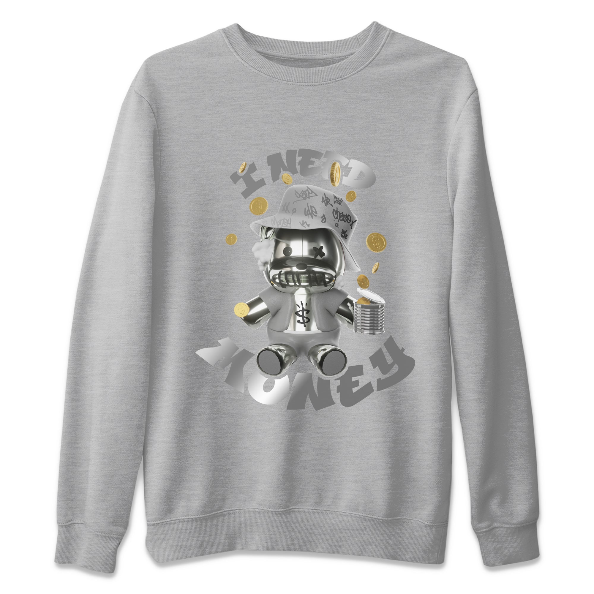 Air Jordan 4 Frozen Moments shirt to match jordans I Need Money Streetwear Sneaker Shirt AJ4 Frozen Moments Drip Gear Zone Sneaker Matching Clothing Unisex Heather Grey 2 T-Shirt