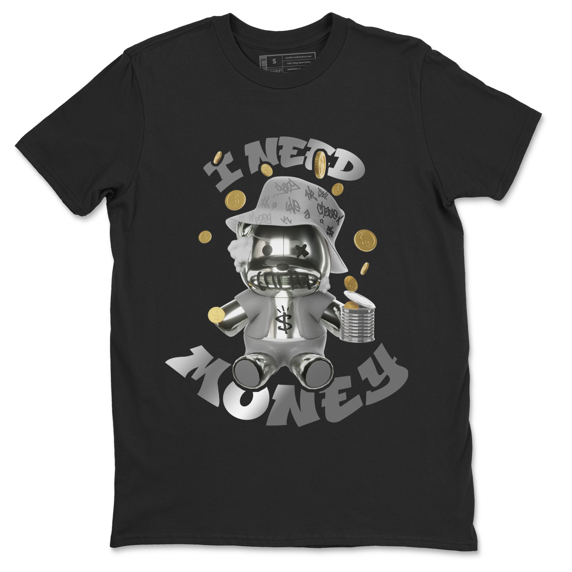 Air Jordan 4 Frozen Moments shirt to match jordans I Need Money Streetwear Sneaker Shirt AJ4 Frozen Moments Drip Gear Zone Sneaker Matching Clothing Unisex Black 2 T-Shirt