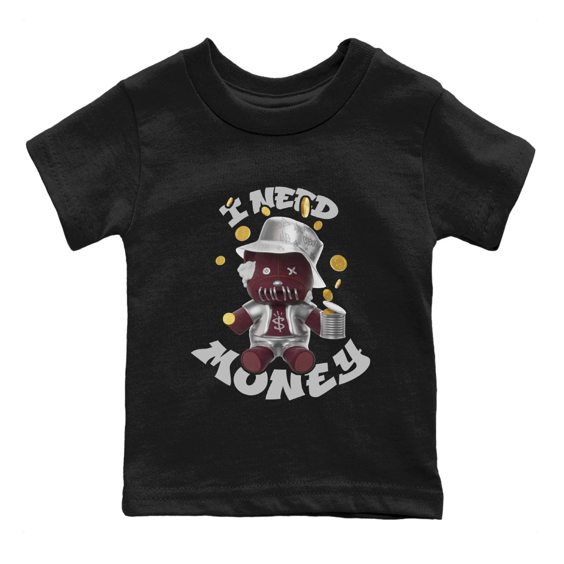 Air Jordan 5 Burgundy shirt to match jordans I Need Money Streetwear Sneaker Shirt AJ5 Burgundy Drip Gear Zone Sneaker Matching Clothing Baby Toddler Black 2 T-Shirt