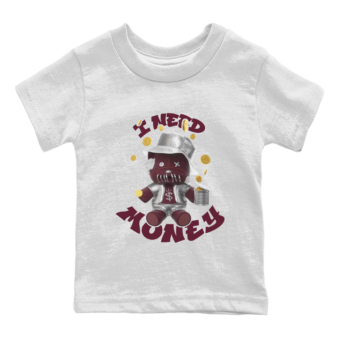 Air Jordan 5 Burgundy shirt to match jordans I Need Money Streetwear Sneaker Shirt AJ5 Burgundy Drip Gear Zone Sneaker Matching Clothing Baby Toddler White 2 T-Shirt