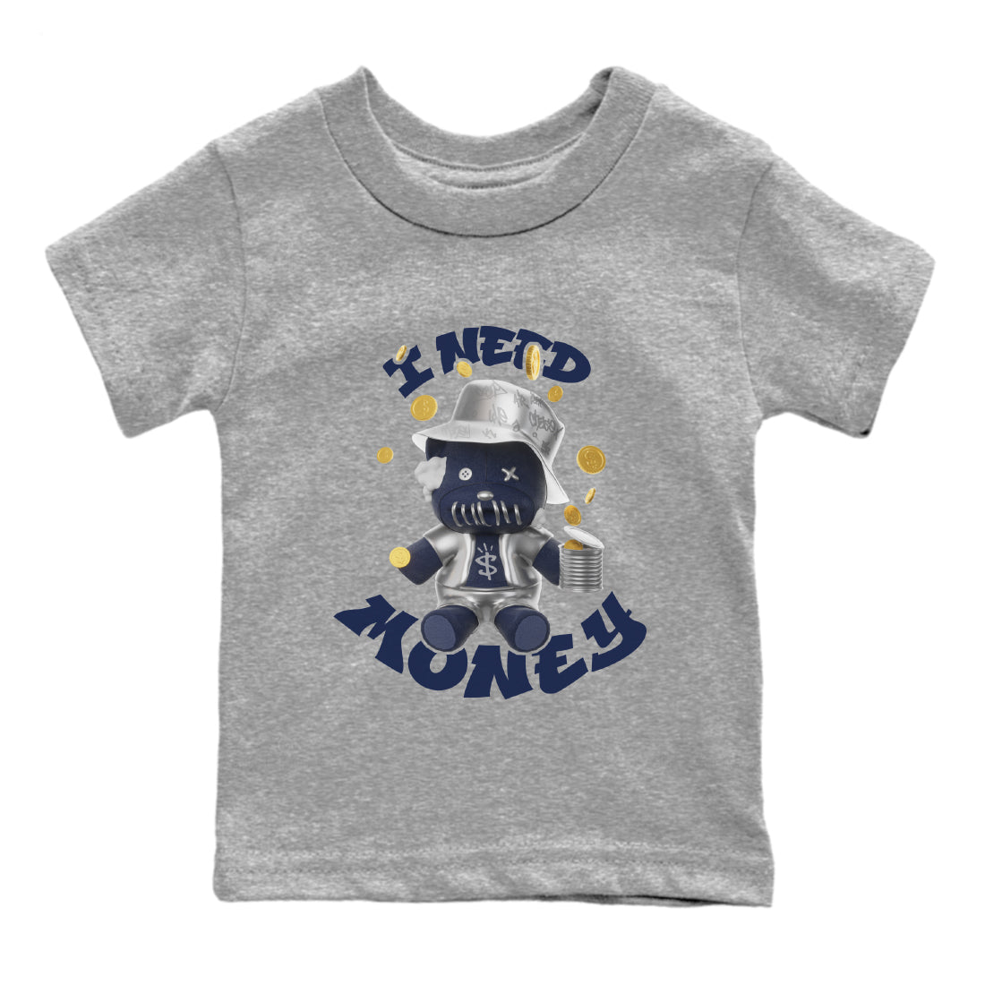 Air Jordan 5 Georgetown shirt to match jordans I Need Money Streetwear Sneaker Shirt AJ5 Georgetown Drip Gear Zone Sneaker Matching Clothing Baby Toddler Heather Grey 2 T-Shirt