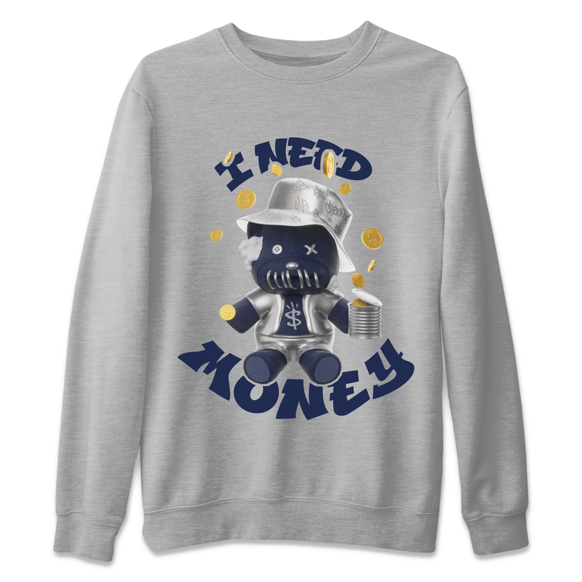 Air Jordan 5 Georgetown shirt to match jordans I Need Money Streetwear Sneaker Shirt AJ5 Georgetown Drip Gear Zone Sneaker Matching Clothing Unisex Heather Grey 2 T-Shirt