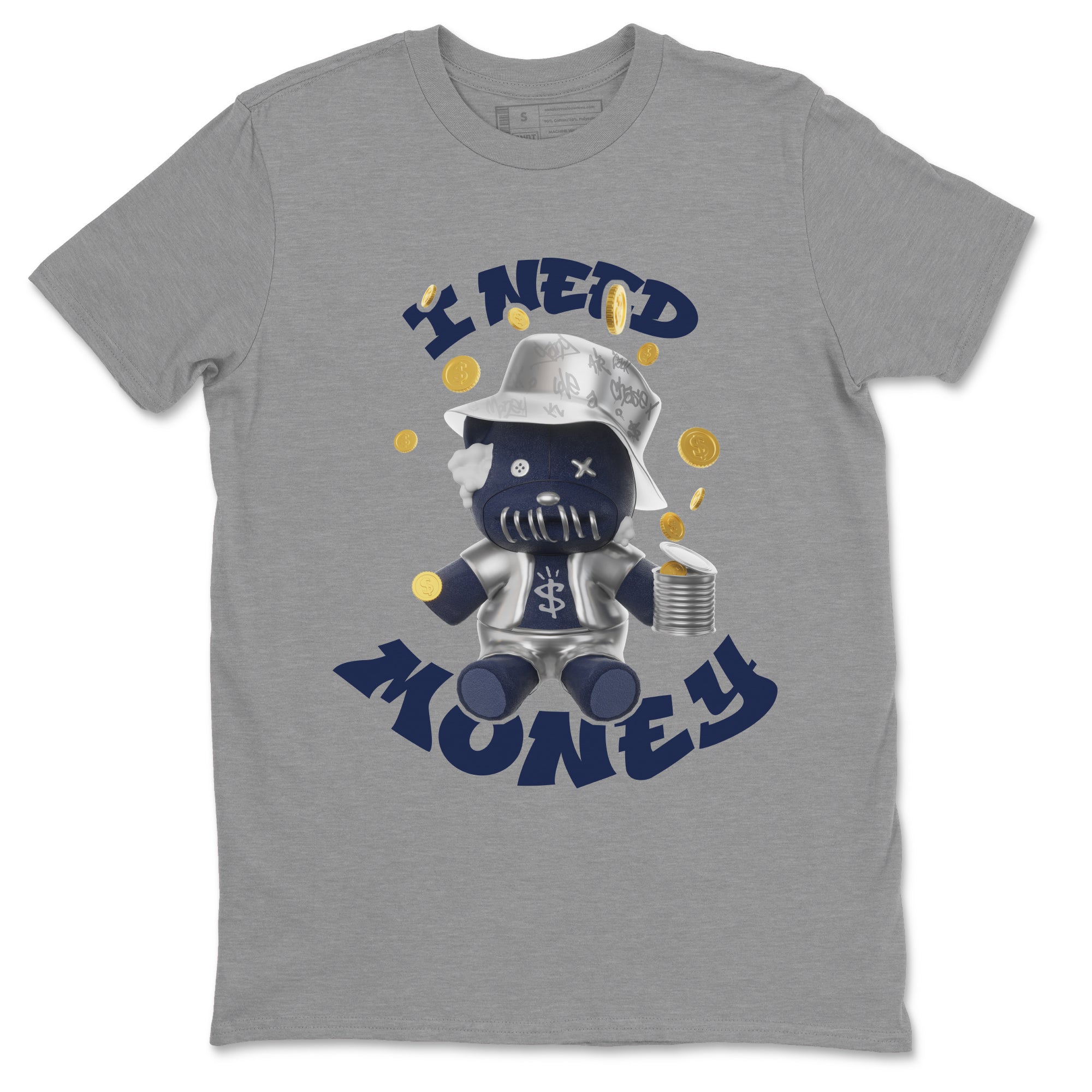 Air Jordan 5 Georgetown shirt to match jordans I Need Money Streetwear Sneaker Shirt AJ5 Georgetown Drip Gear Zone Sneaker Matching Clothing Unisex Heather Grey 2 T-Shirt