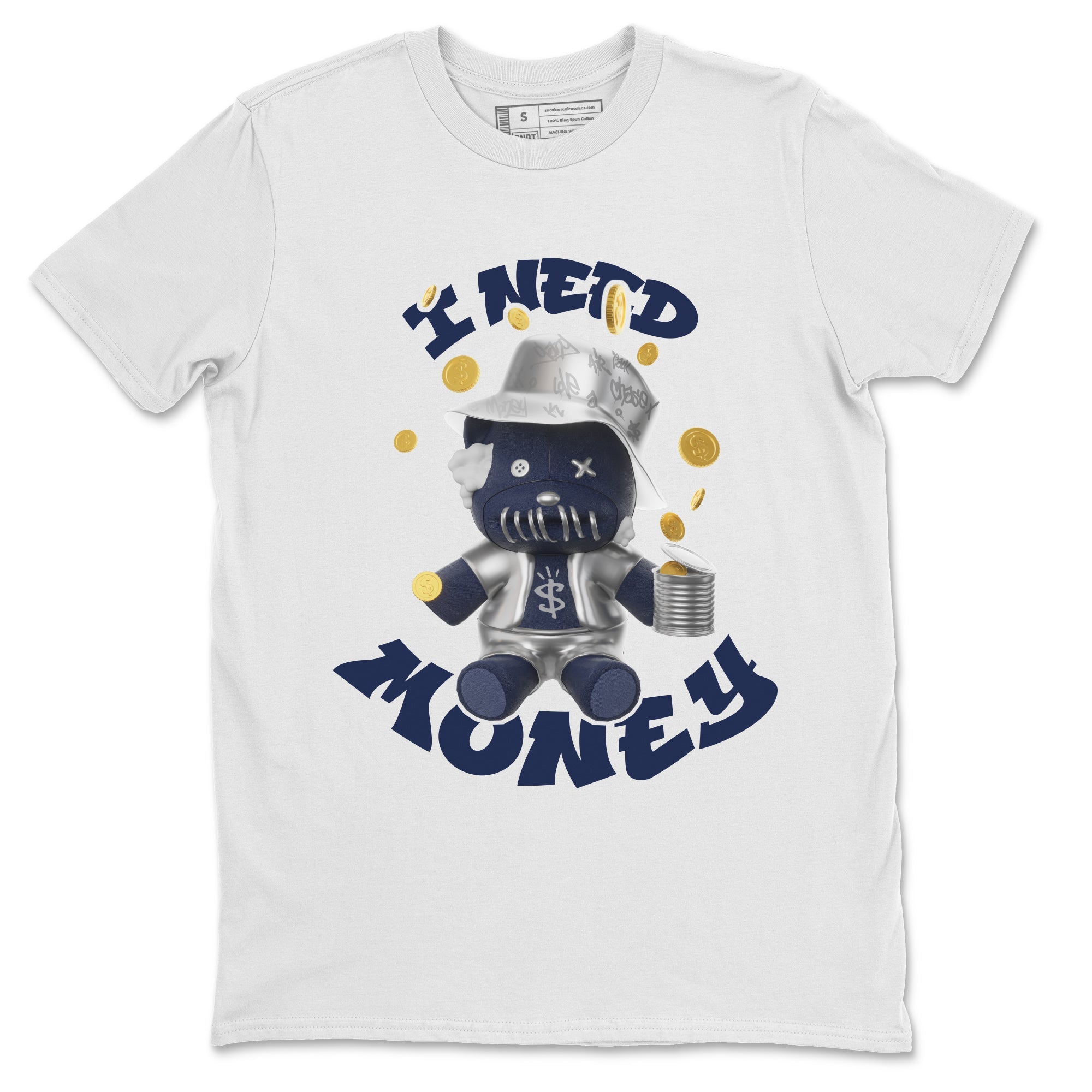 Air Jordan 5 Georgetown shirt to match jordans I Need Money Streetwear Sneaker Shirt AJ5 Georgetown Drip Gear Zone Sneaker Matching Clothing Unisex White 2 T-Shirt