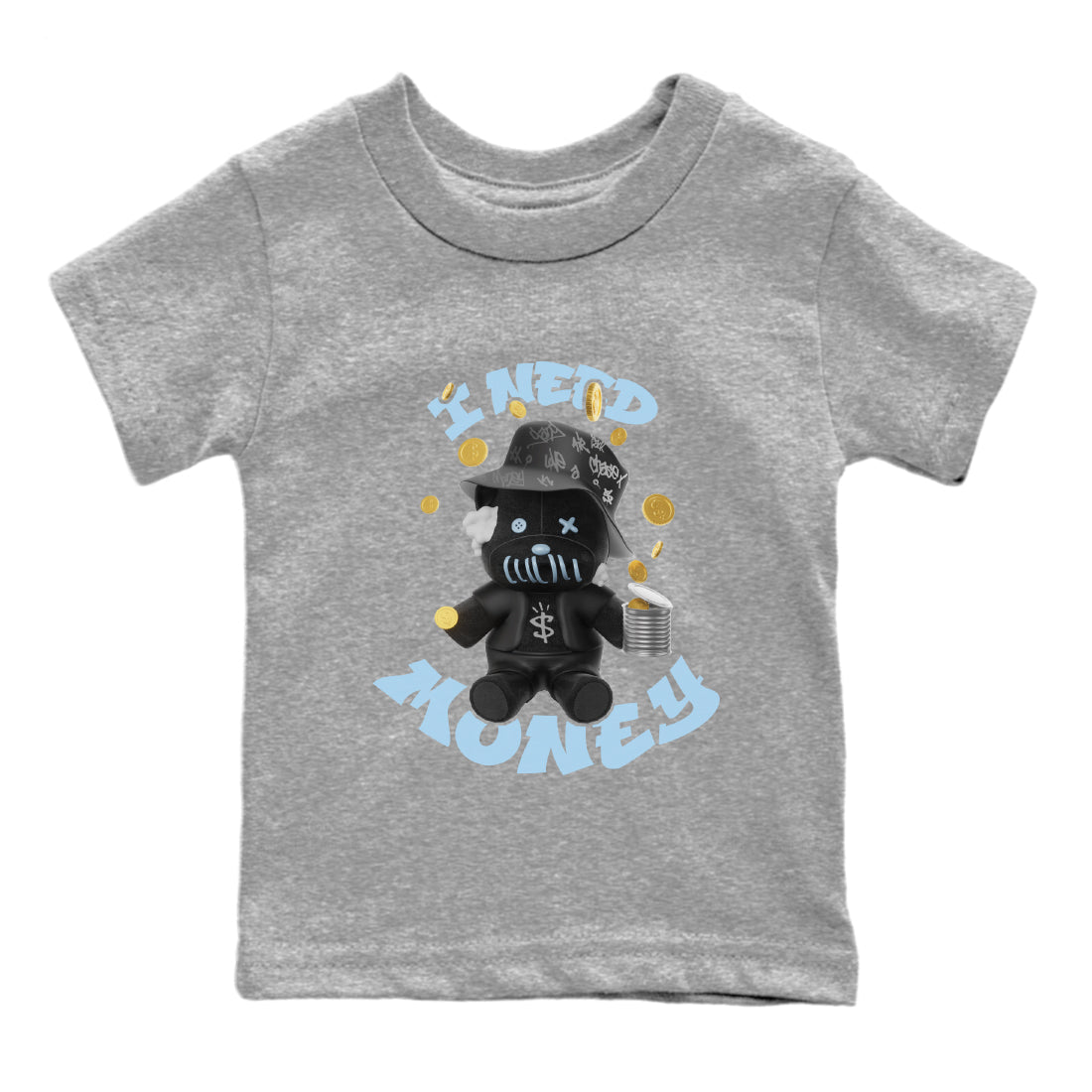 Air Jordan 7 Chambray shirt to match jordans I Need Money Streetwear Sneaker Shirt AJ7 Chambray Drip Gear Zone Sneaker Matching Clothing Baby Toddler Heather Grey 2 T-Shirt