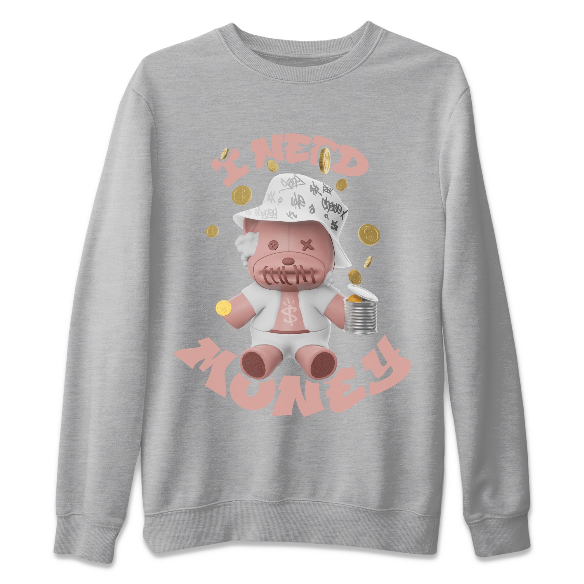 Dunk Rose Whisper shirt to match jordans I Need Money Streetwear Sneaker Shirt Nike Dunk LowRose Whisper Drip Gear Zone Sneaker Matching Clothing Unisex Heather Grey 2 T-Shirt