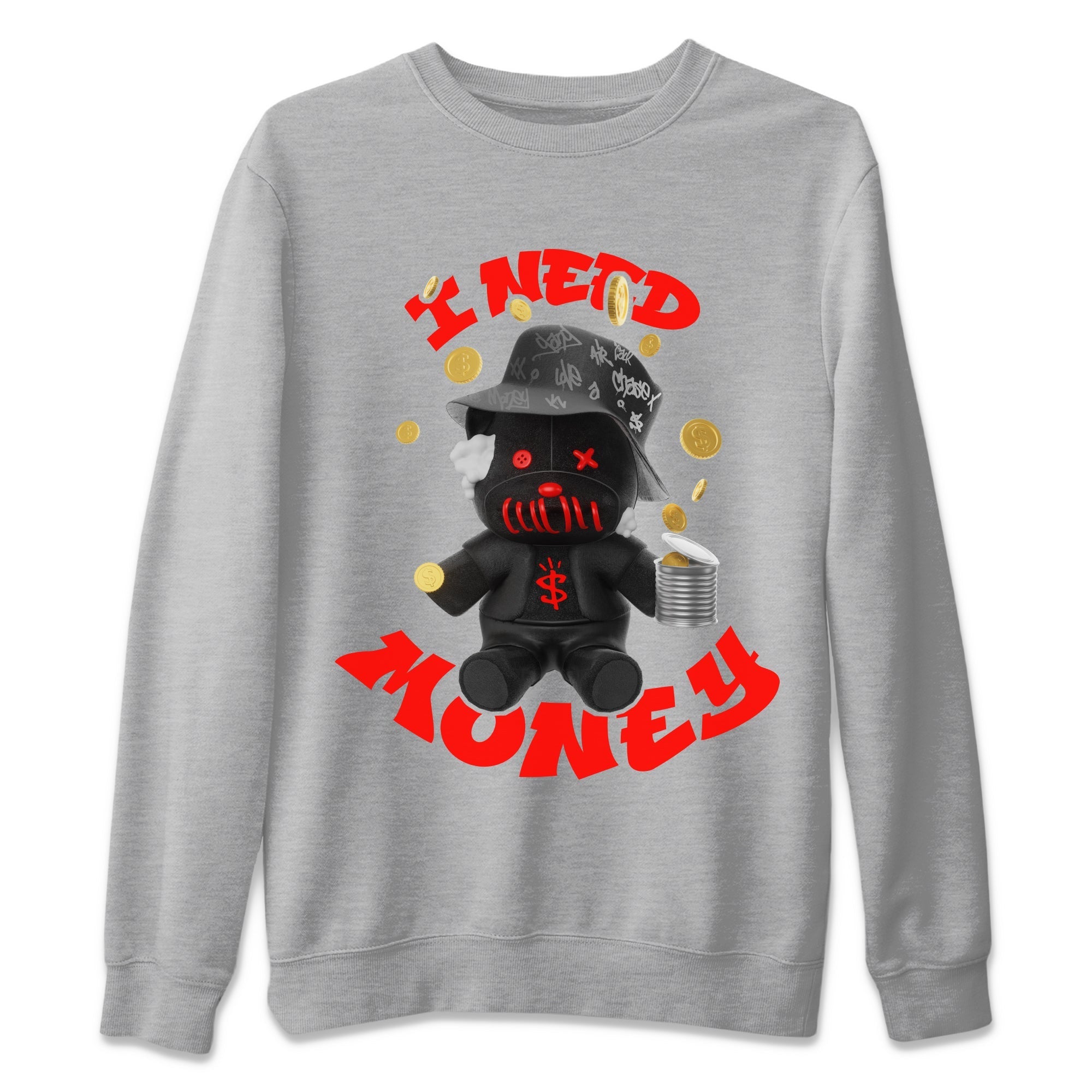 Yeezy 350 Bred shirt to match jordans I Need Money Streetwear Sneaker Shirt Adidas Yeezy 350 V2 Boost Bred Drip Gear Zone Sneaker Matching Clothing Unisex Heather Grey 2 T-Shirt