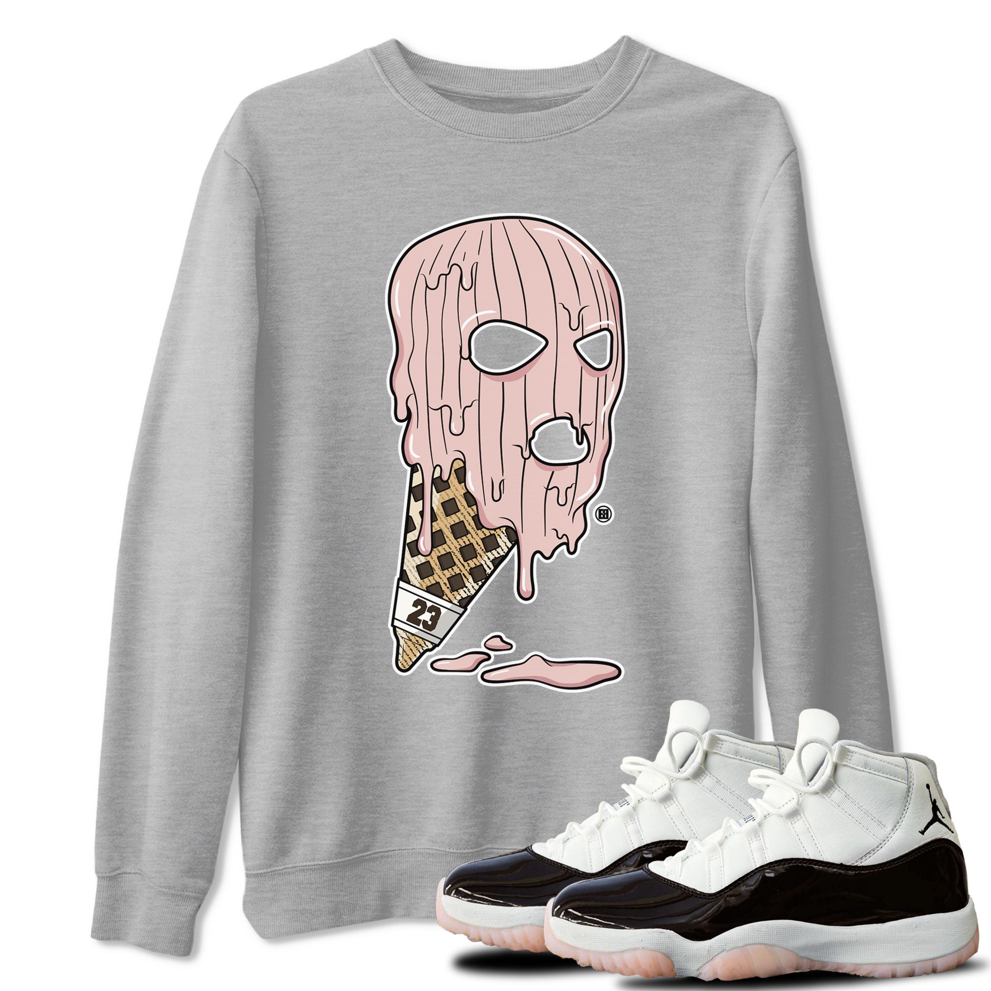 Air Jordan 11 Neapolitan shirt to match jordans Ice Cream Mask special sneaker matching tees Jordan 11 WMNS Neapolitan Drip Gear Zone Unisex Heather Grey 1 T-Shirt