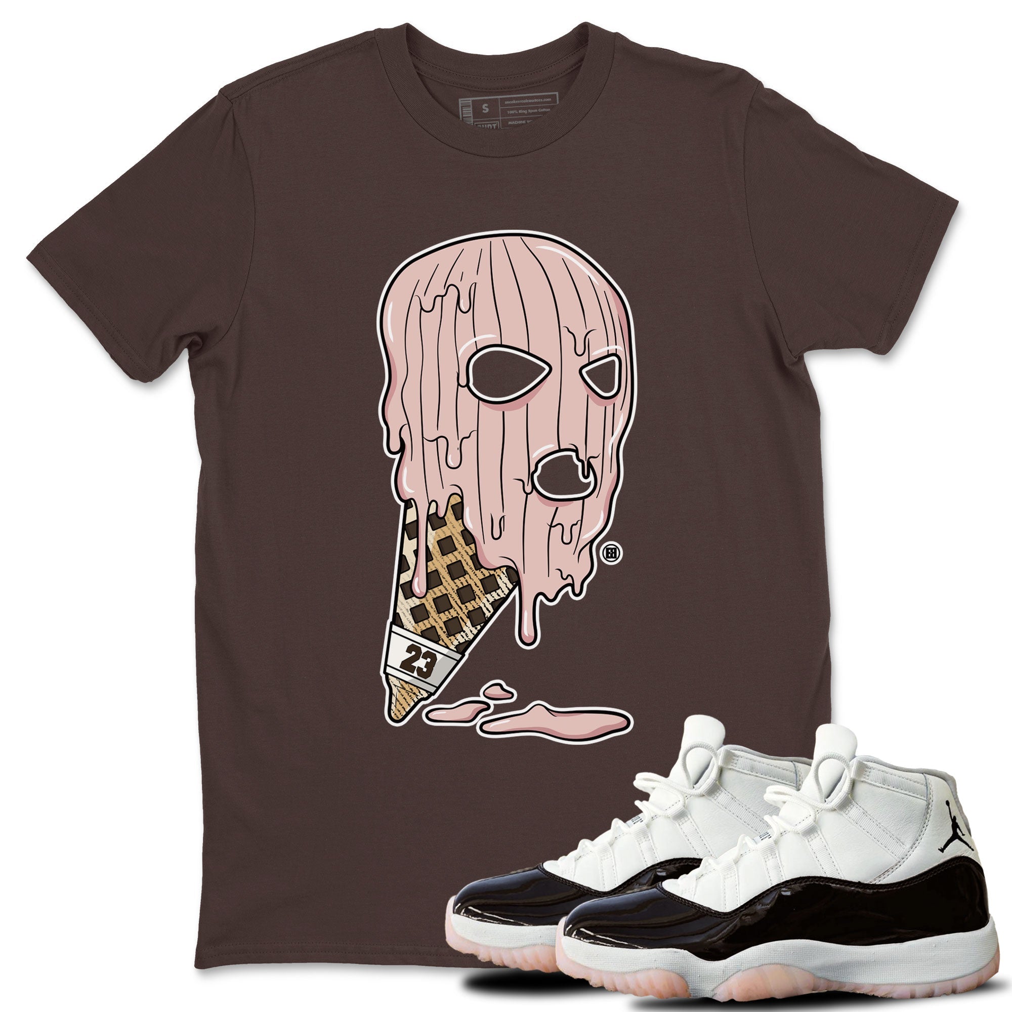 Air Jordan 11 Neapolitan shirt to match jordans Ice Cream Mask special sneaker matching tees Jordan 11 WMNS Neapolitan Drip Gear Zone Unisex Dark Chocolate 1 T-Shirt
