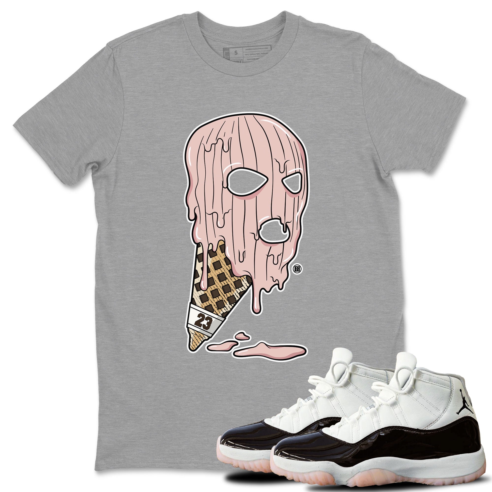 Air Jordan 11 Neapolitan shirt to match jordans Ice Cream Mask special sneaker matching tees Jordan 11 WMNS Neapolitan Drip Gear Zone Unisex Heather Grey 1 T-Shirt