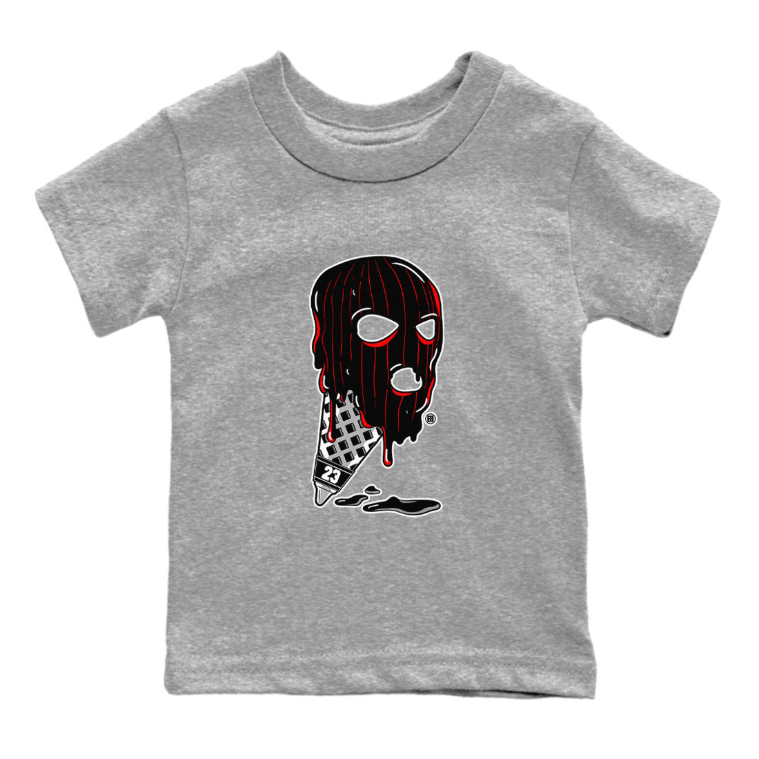 Air Jordan 4 Bred Reimagined shirt to match jordans Ice Cream Mask sneaker tees 4s Bred Reimagined Drip Gear Zone baby toddler Heather Grey 2 cotton Shirt