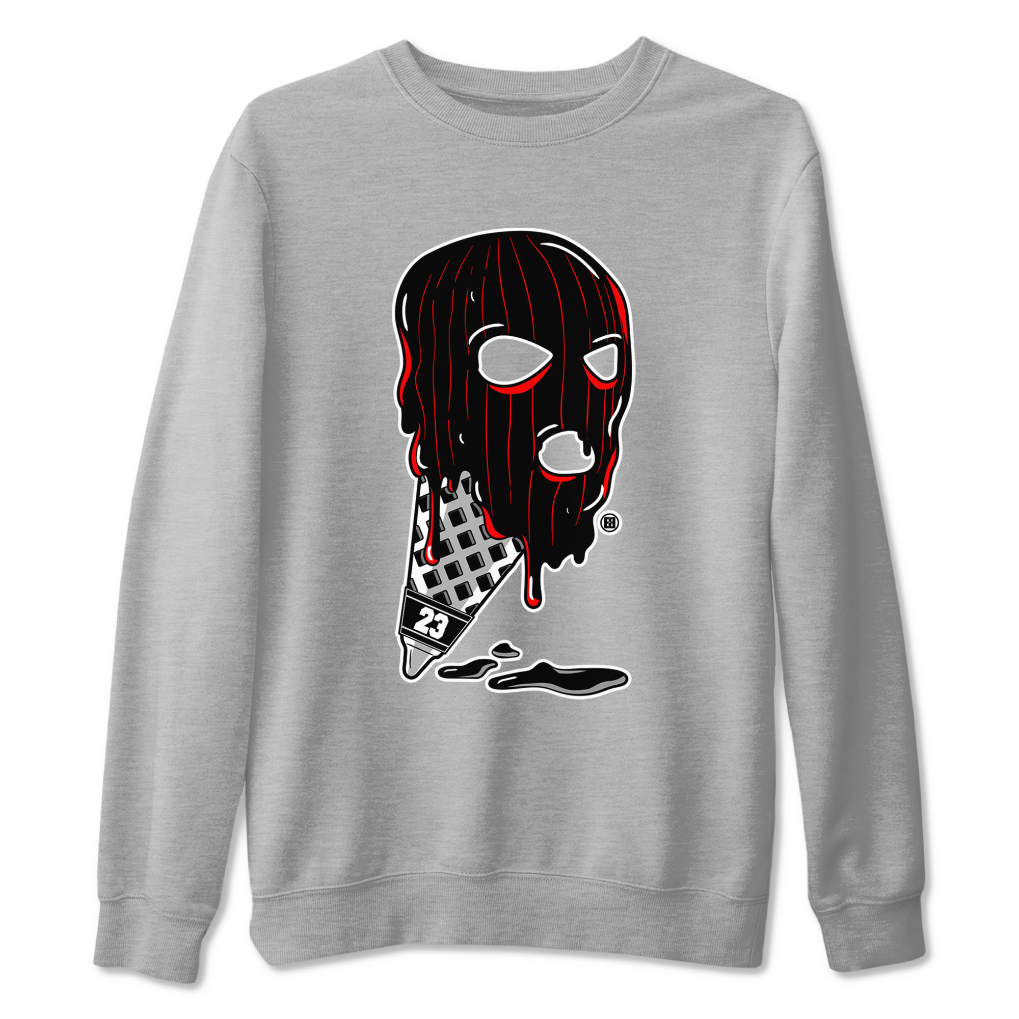 Air Jordan 4 Bred Reimagined shirt to match jordans Ice Cream Mask sneaker tees 4s Bred Reimagined Drip Gear Zone unisex cotton Heather Grey 2 crew neck shirt