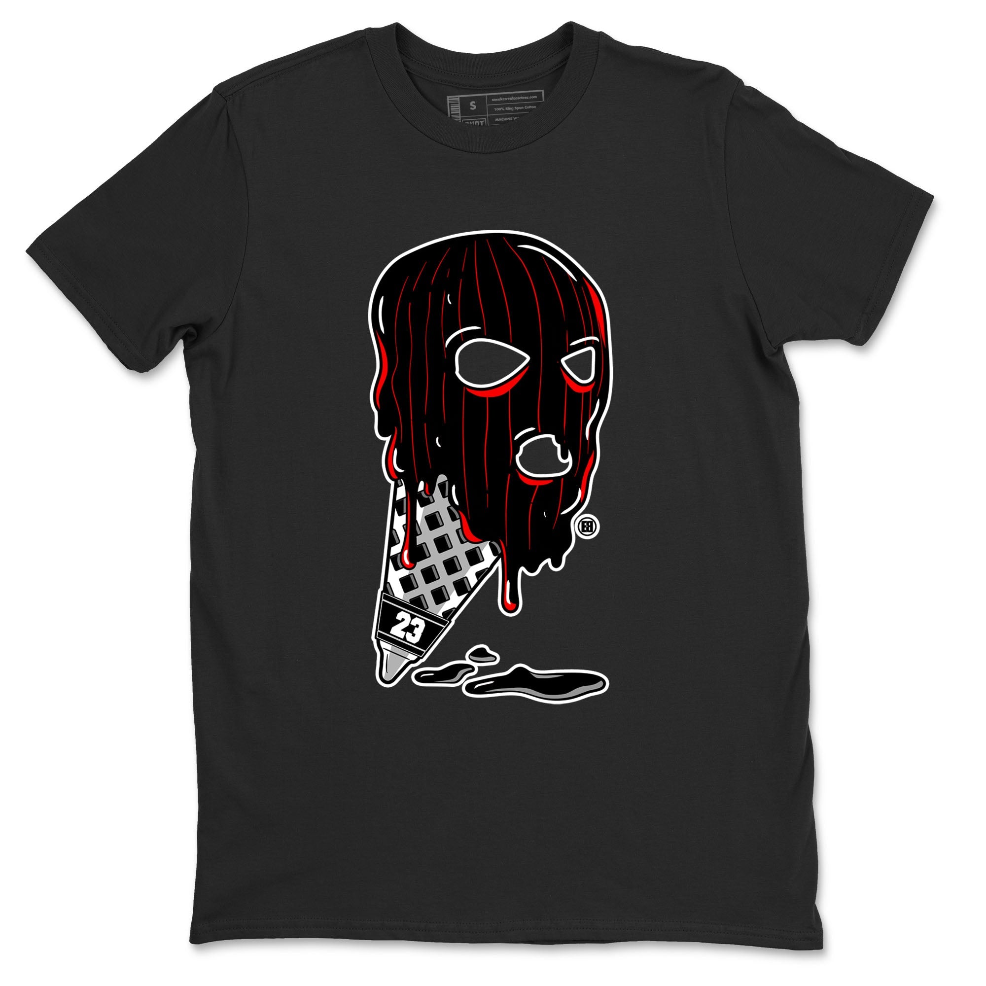 Air Jordan 4 Bred Reimagined shirt to match jordans Ice Cream Mask sneaker tees 4s Bred Reimagined Drip Gear Zone unisex cotton Black 2 crew neck shirt