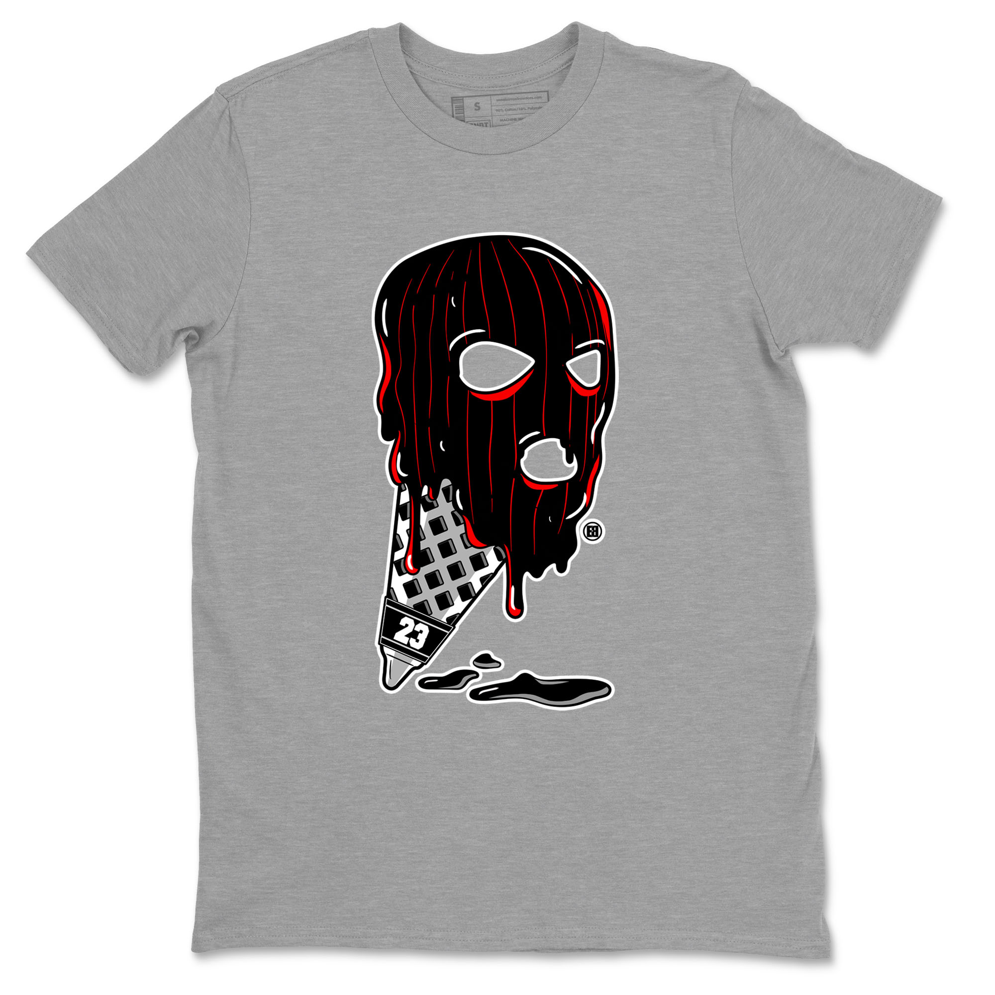 Air Jordan 4 Bred Reimagined shirt to match jordans Ice Cream Mask sneaker tees 4s Bred Reimagined Drip Gear Zone unisex cotton Heather Grey 2 crew neck shirt