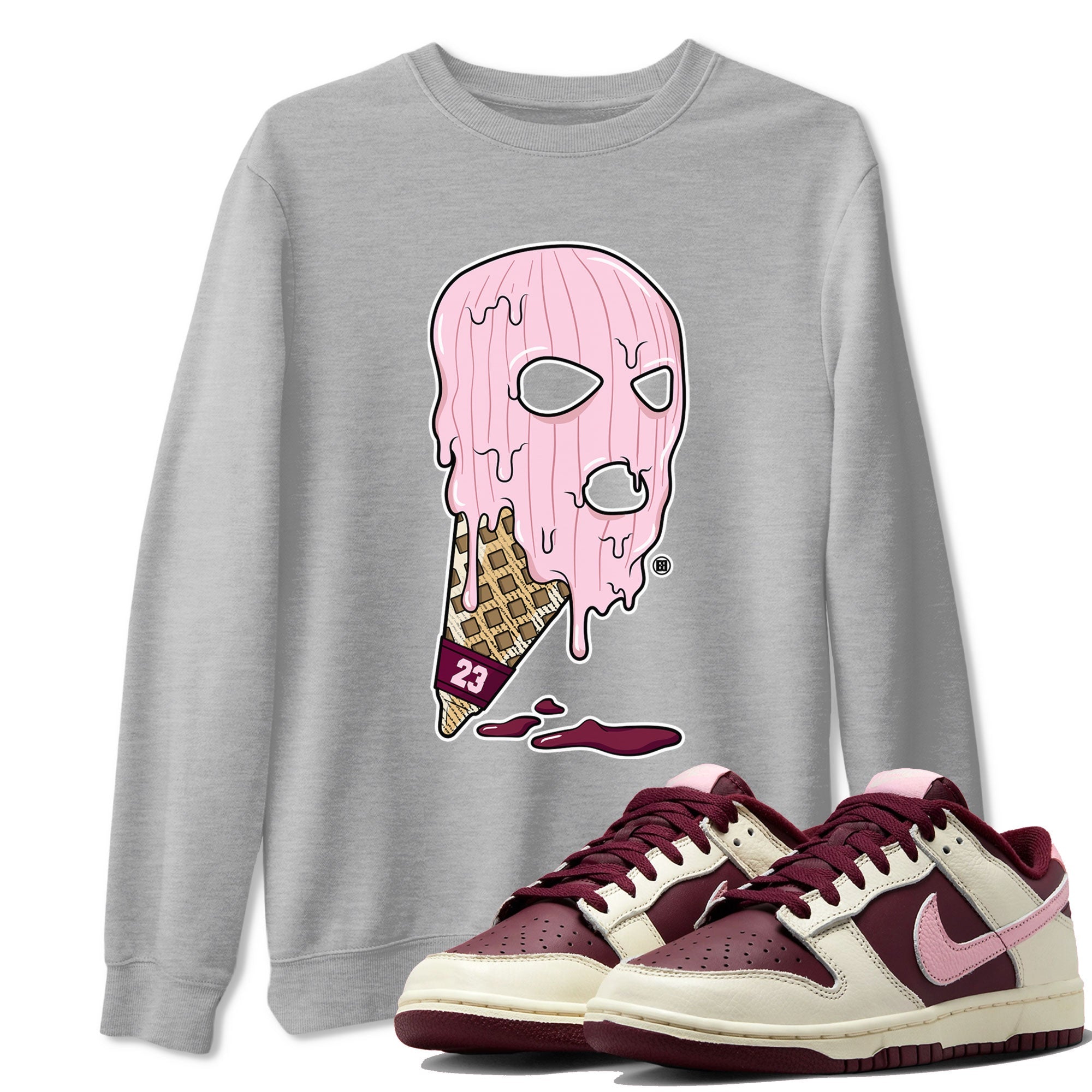 Dunk Low Valentines Day shirt to match jordans Ice Cream Mask special sneaker matching tees Dunk Valentines Day 2023 Drip Gear Zone Unisex Heather Grey 1 T-Shirt