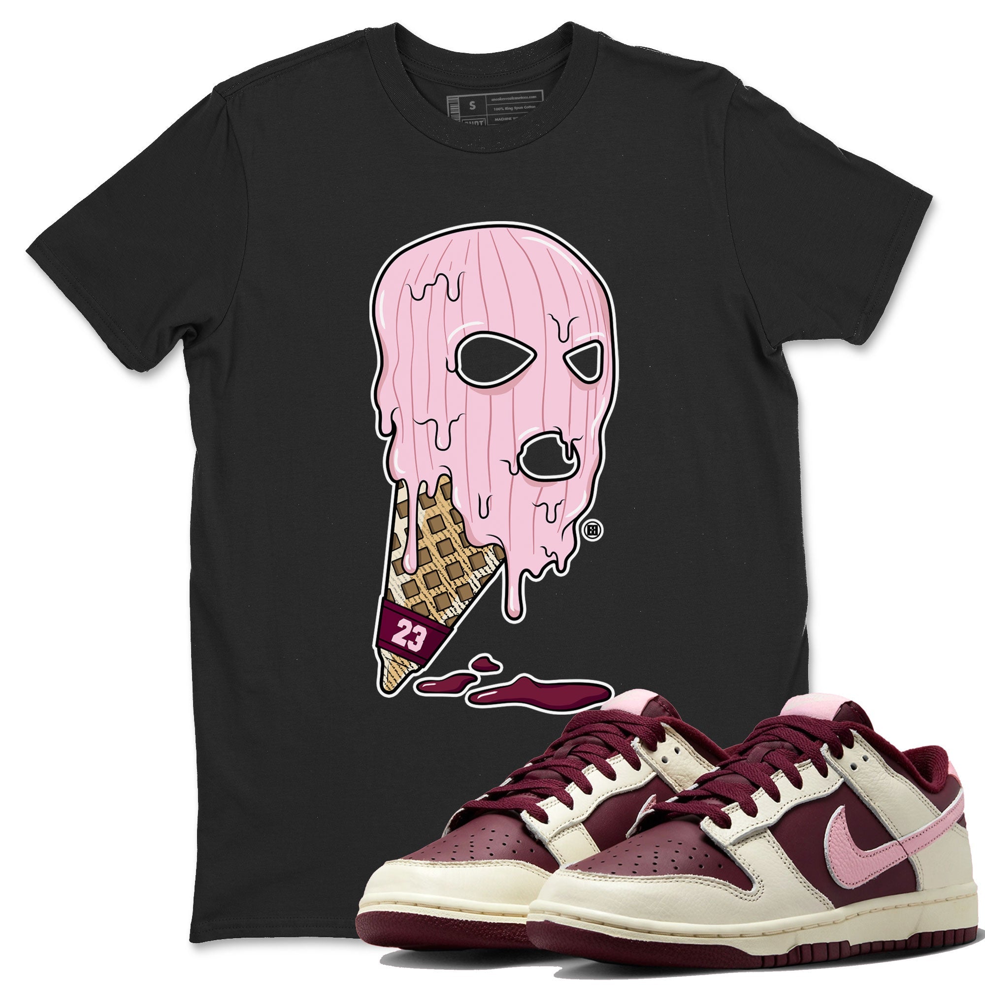Dunk Low Valentines Day shirt to match jordans Ice Cream Mask special sneaker matching tees Dunk Valentines Day 2023 Drip Gear Zone Unisex Black 1 T-Shirt