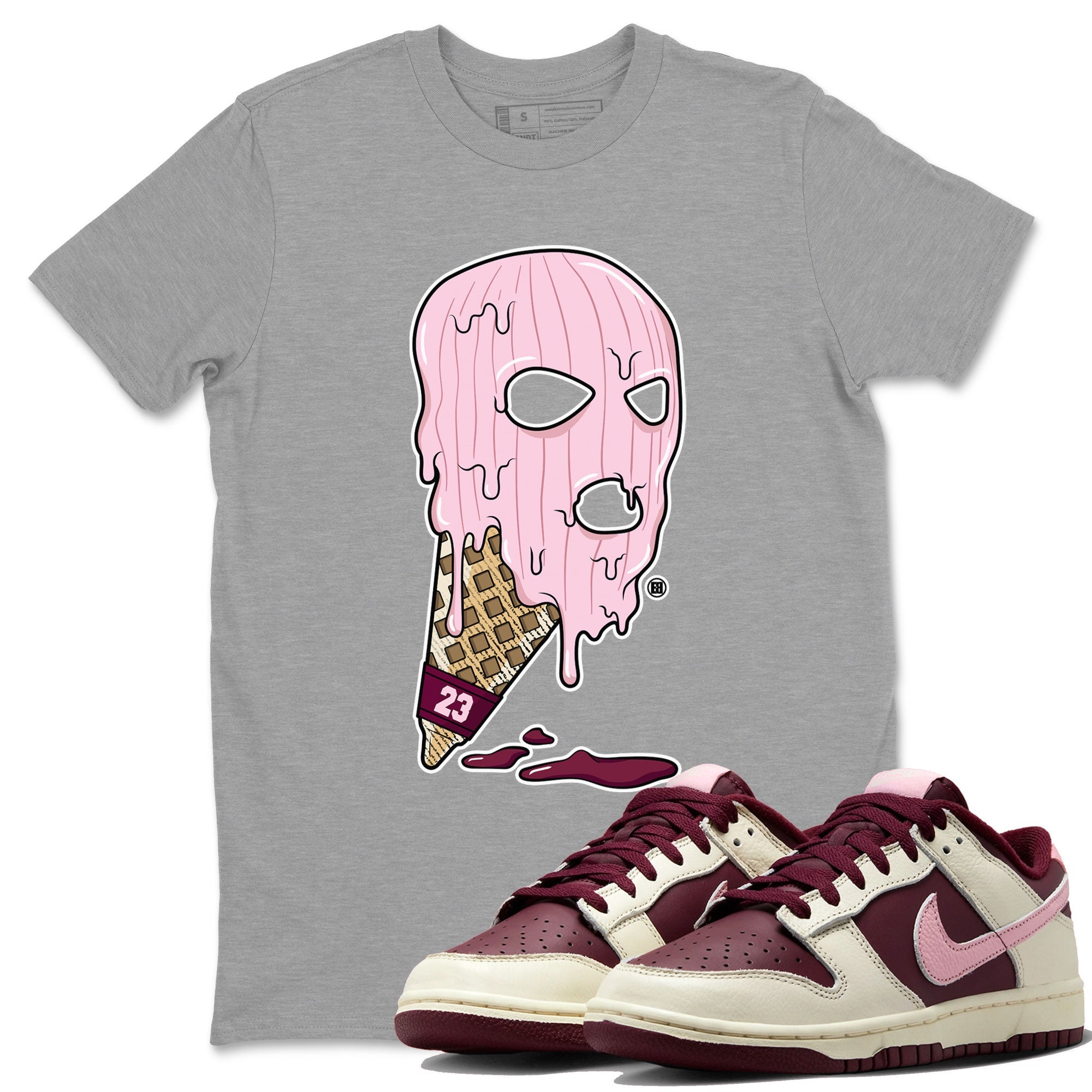 Dunk Low Valentines Day shirt to match jordans Ice Cream Mask special sneaker matching tees Dunk Valentines Day 2023 Drip Gear Zone Unisex Heather Grey 1 T-Shirt
