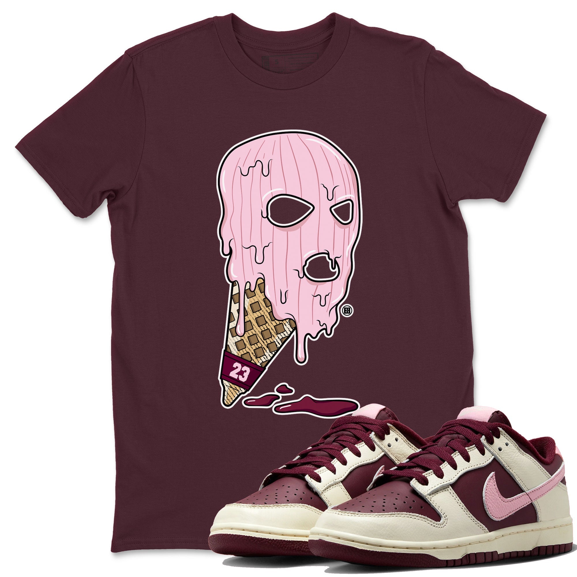 Dunk Low Valentines Day shirt to match jordans Ice Cream Mask special sneaker matching tees Dunk Valentines Day 2023 Drip Gear Zone Unisex Maroon 1 T-Shirt