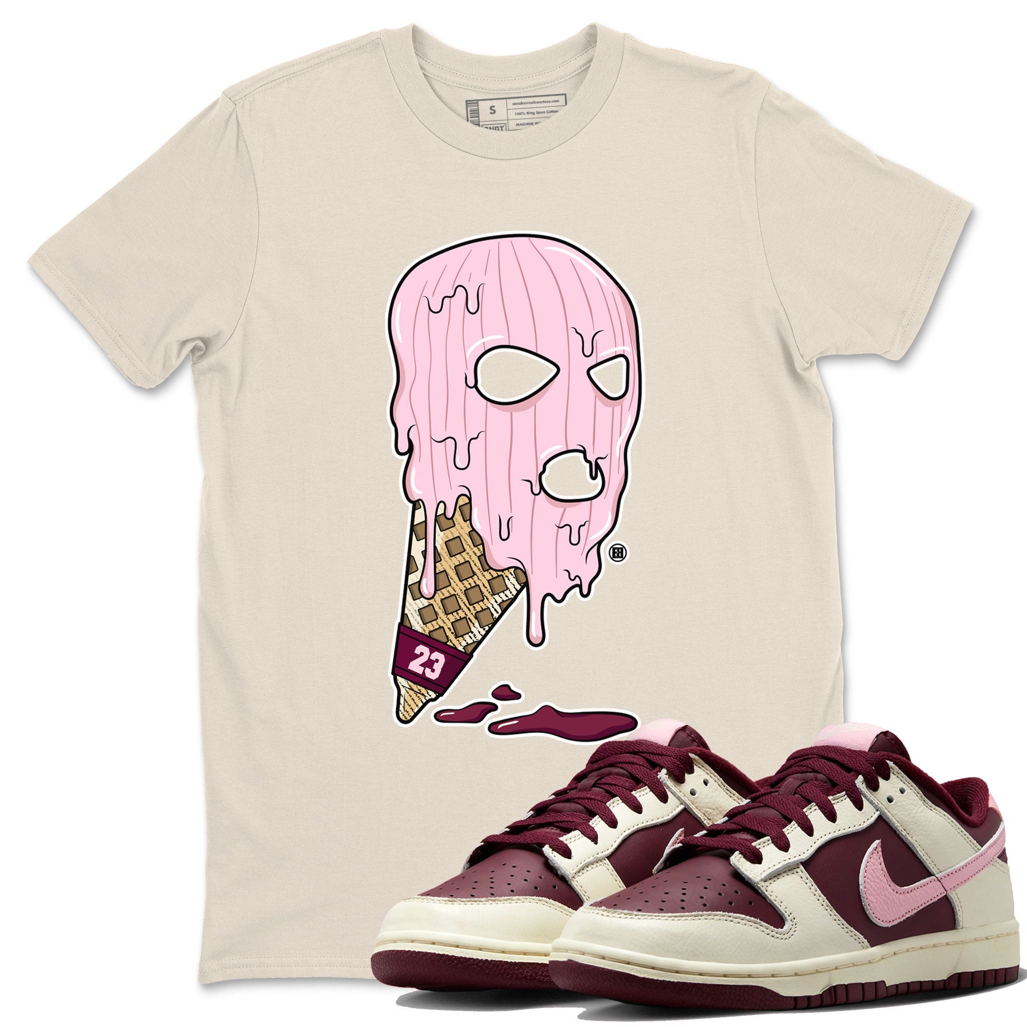 Dunk Low Valentines Day shirt to match jordans Ice Cream Mask special sneaker matching tees Dunk Valentines Day 2023 Drip Gear Zone Unisex Natural 1 T-Shirt
