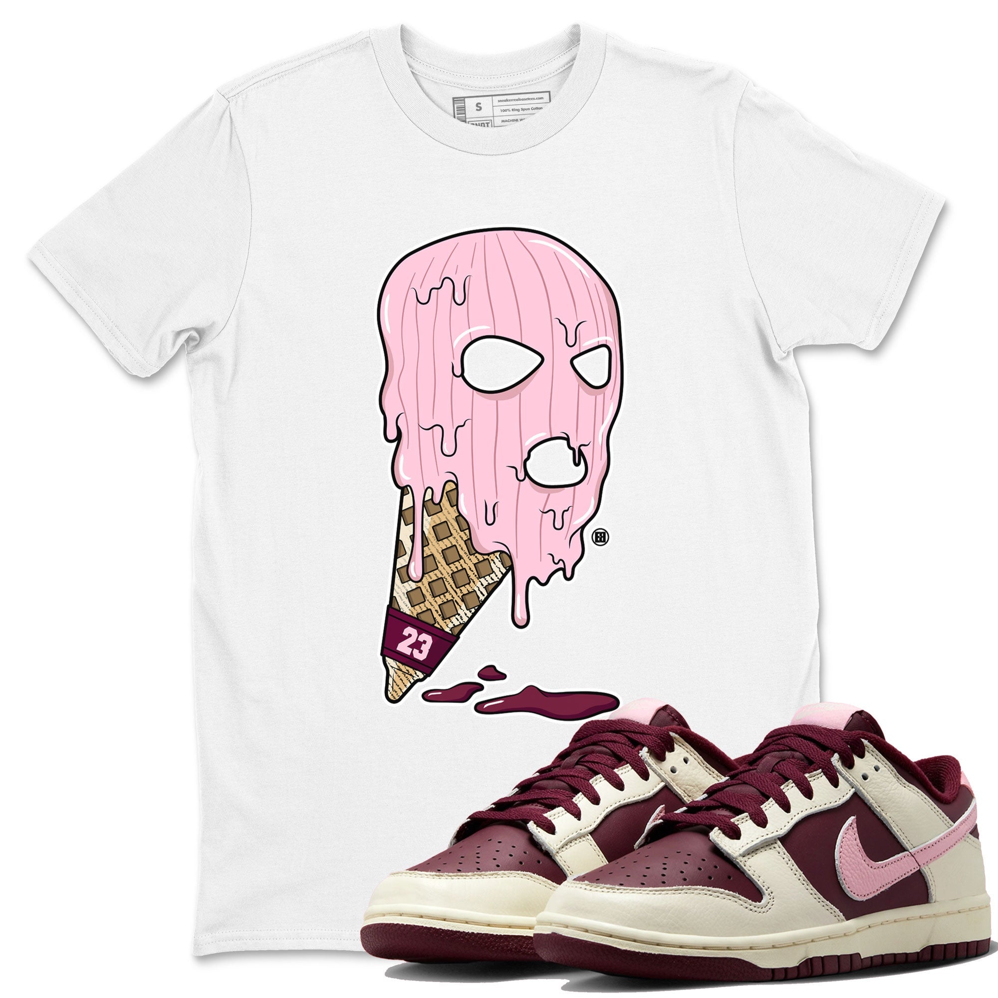 Dunk Low Valentines Day shirt to match jordans Ice Cream Mask special sneaker matching tees Dunk Valentines Day 2023 Drip Gear Zone Unisex White 1 T-Shirt