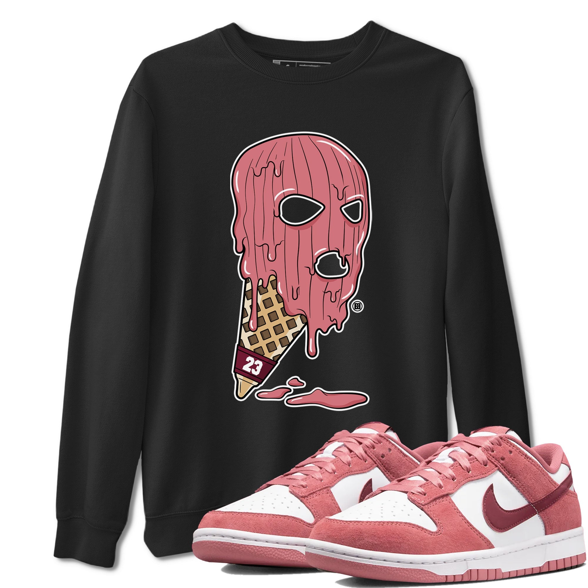Dunk Low Valentines Day shirt to match jordans Ice Cream Mask special sneaker matching tees Dunk Valentines Day 2024 Drip Gear Zone Unisex Black 1 T-Shirt