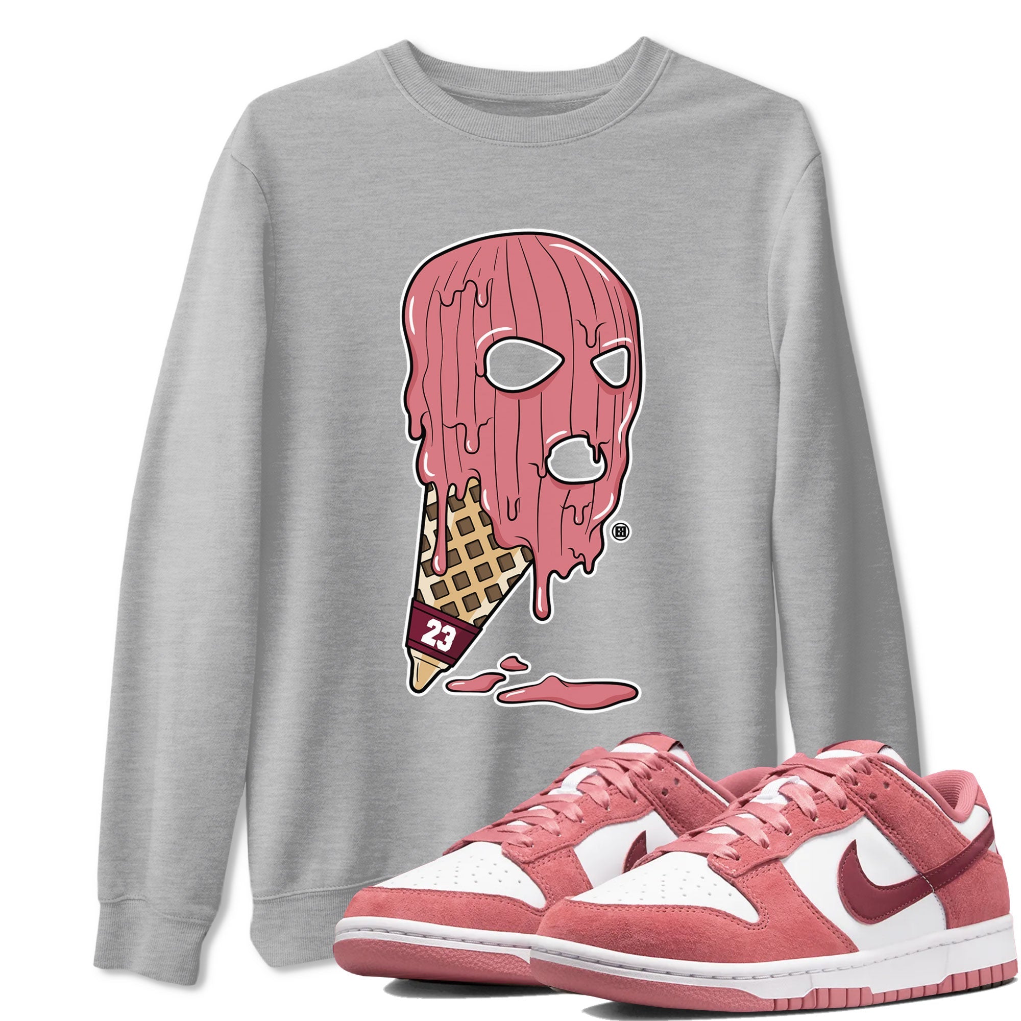 Dunk Low Valentines Day shirt to match jordans Ice Cream Mask special sneaker matching tees Dunk Valentines Day 2024 Drip Gear Zone Unisex Heather Grey 1 T-Shirt
