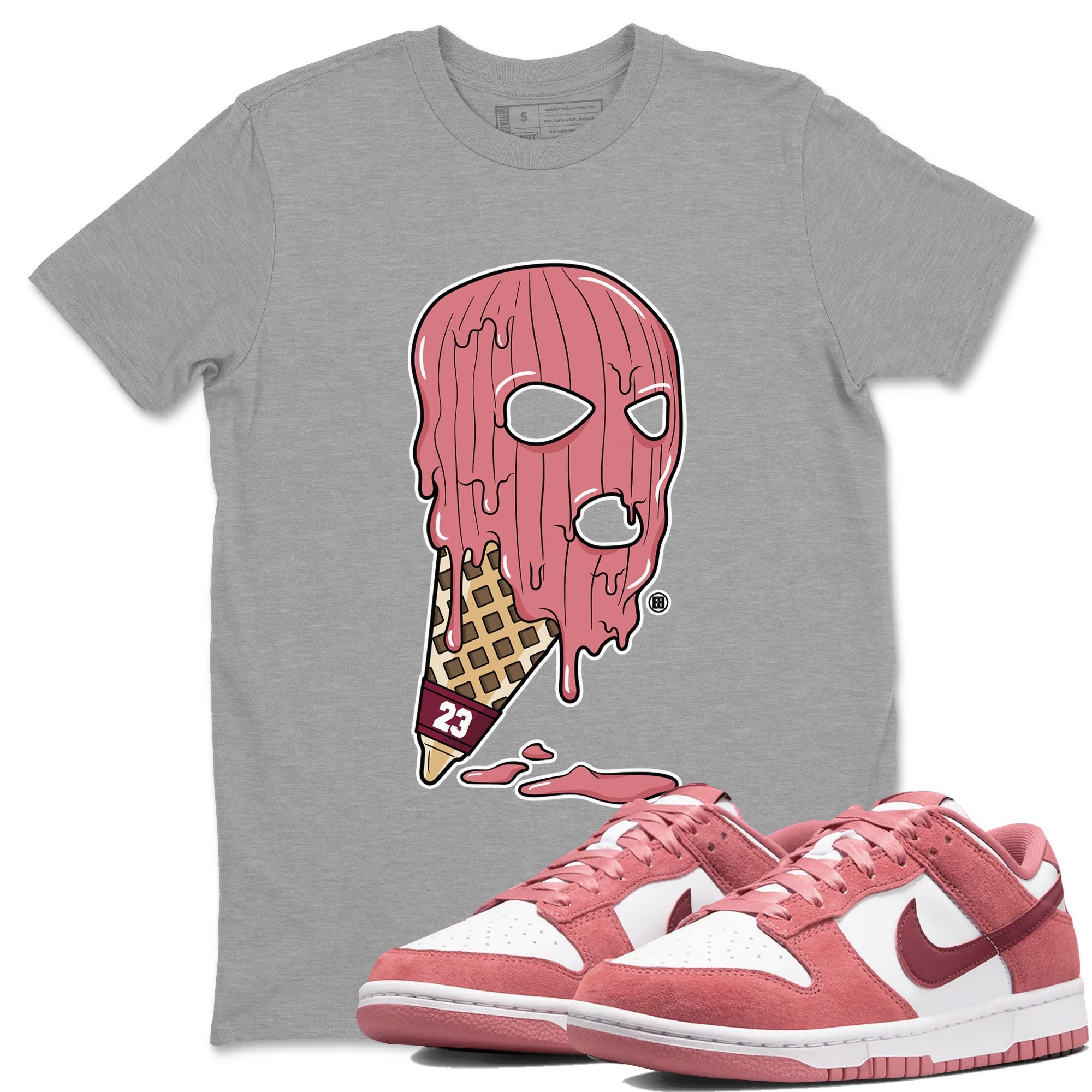 Dunk Low Valentines Day shirt to match jordans Ice Cream Mask special sneaker matching tees Dunk Valentines Day 2024 Drip Gear Zone Unisex Heather Grey 1 T-Shirt