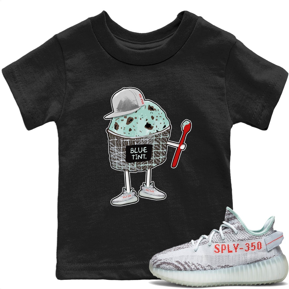 Yeezy 350 Blue Tint Shirt To Match Jordans Ice Cream Swag Sneaker Tees Yeezy 350 Blue Tint Drip Gear Zone Sneaker Matching Clothing Kids Shirts