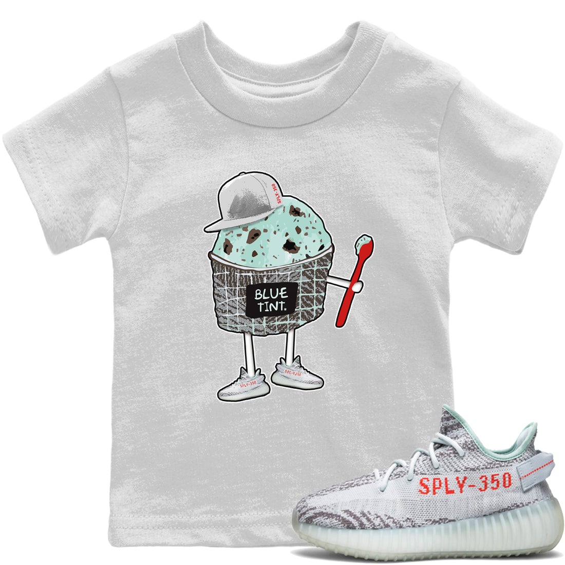 Yeezy 350 Blue Tint Shirt To Match Jordans Ice Cream Swag Sneaker Tees Yeezy 350 Blue Tint Drip Gear Zone Sneaker Matching Clothing Kids Shirts