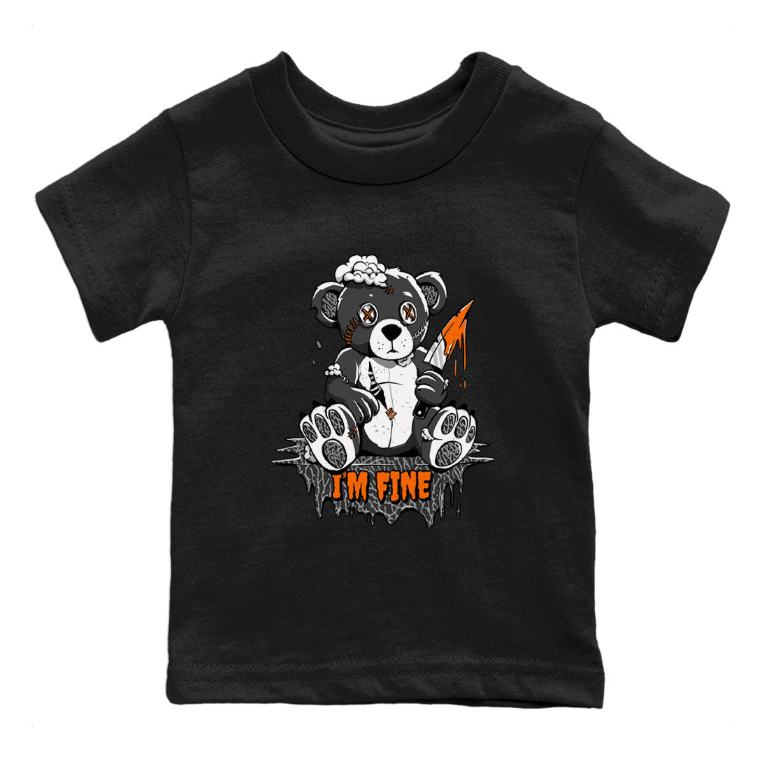 Jordan 3 Retro Fear AJ3 Grey shirt to match jordans I'm Fine sneaker tees Air Jordan 3 Fear Drip Gear Zone Baby Toddler Black 2 T-Shirt