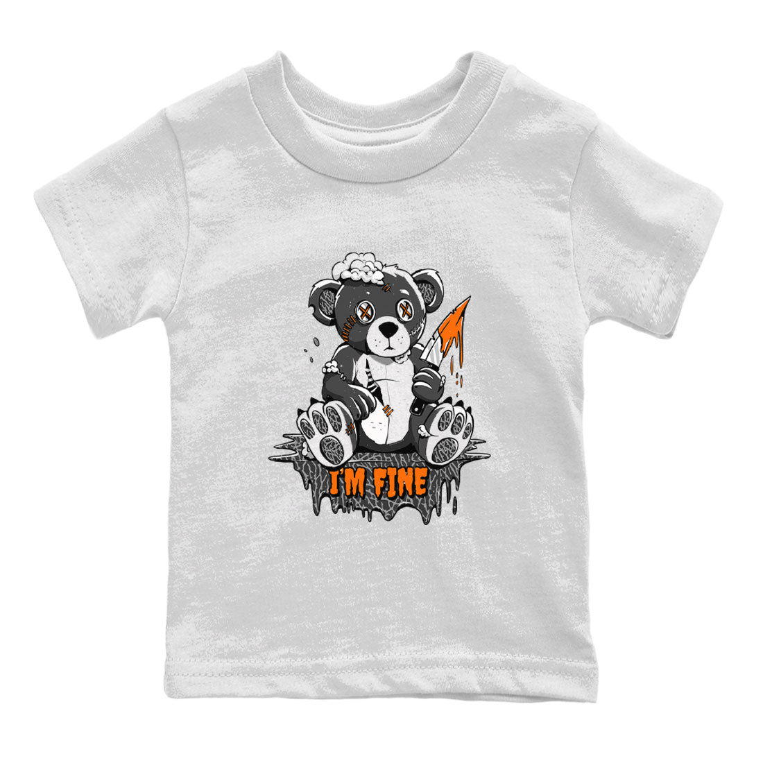 Jordan 3 Retro Fear AJ3 Grey shirt to match jordans I'm Fine sneaker tees Air Jordan 3 Fear Drip Gear Zone Baby Toddler White 2 T-Shirt