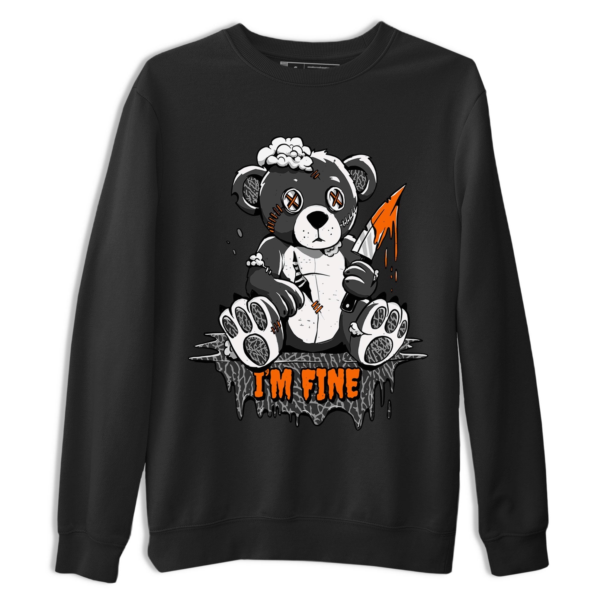 Jordan 3 Retro Fear AJ3 Grey shirt to match jordans I'm Fine sneaker tees Air Jordan 3 Fear Drip Gear Zone Crew Neck Casual Unisex Black 2 T-Shirt