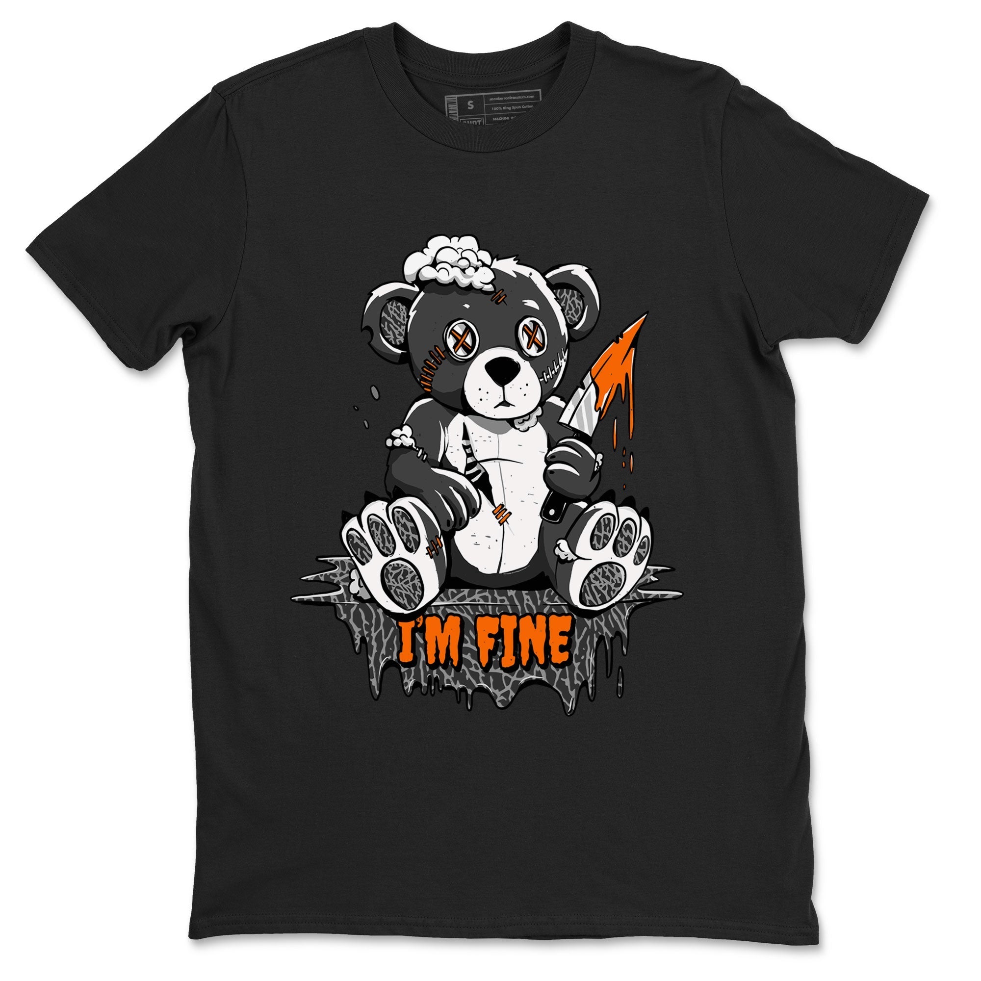 Jordan 3 Retro Fear AJ3 Grey shirt to match jordans I'm Fine sneaker tees Air Jordan 3 Fear Drip Gear Zone Crew Neck Casual Unisex Black 2 T-Shirt