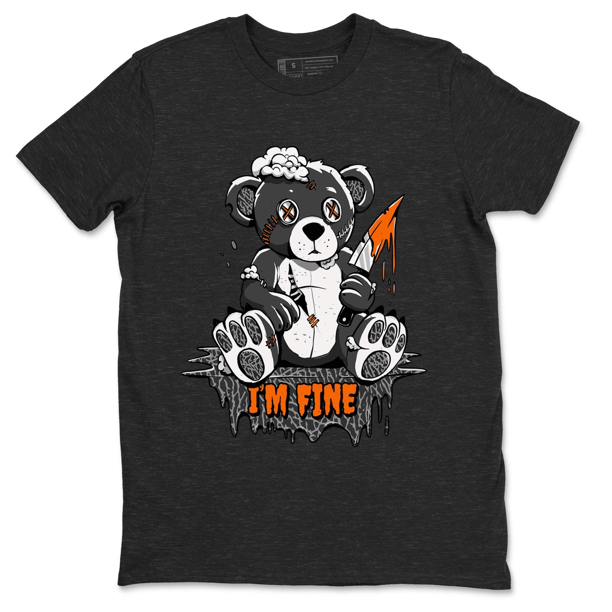 Jordan 3 Retro Fear AJ3 Grey shirt to match jordans I'm Fine sneaker tees Air Jordan 3 Fear Drip Gear Zone Crew Neck Casual Unisex Charcoal Heather 2 T-Shirt