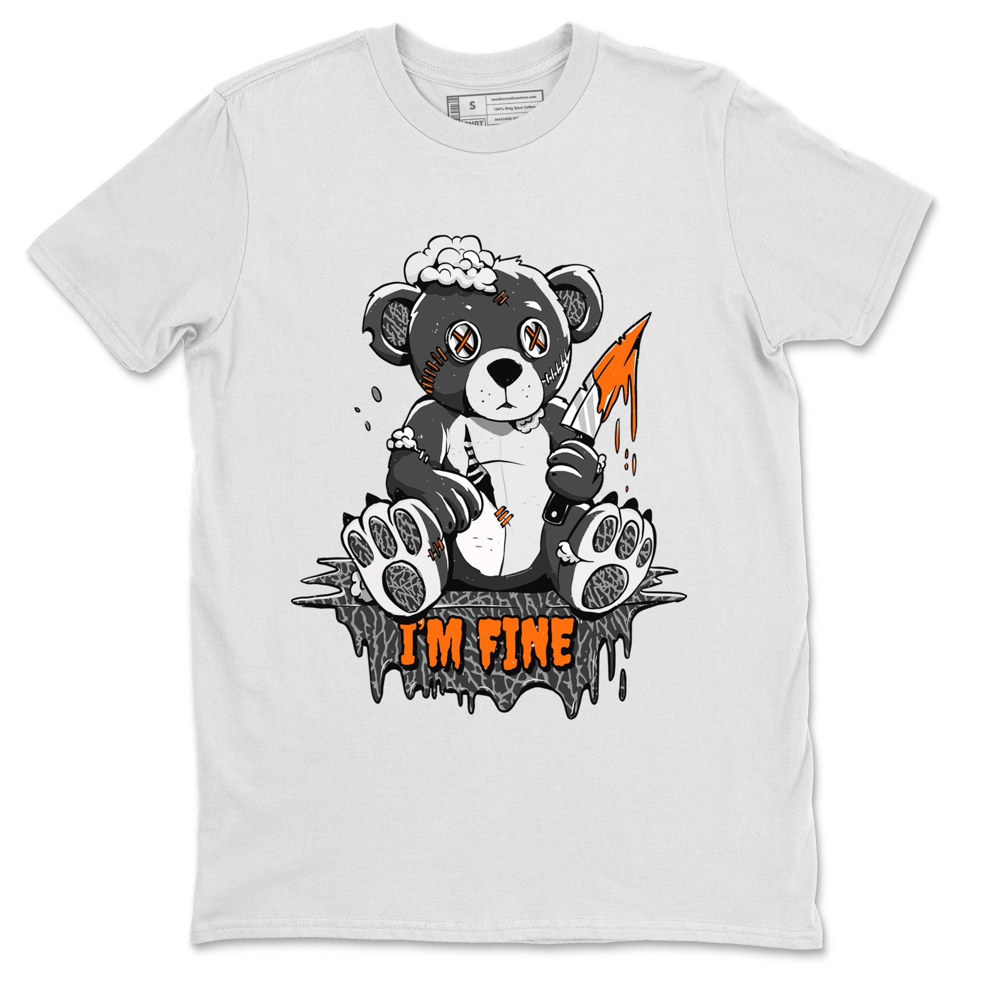 Jordan 3 Retro Fear AJ3 Grey shirt to match jordans I'm Fine sneaker tees Air Jordan 3 Fear Drip Gear Zone Crew Neck Casual Unisex White 2 T-Shirt