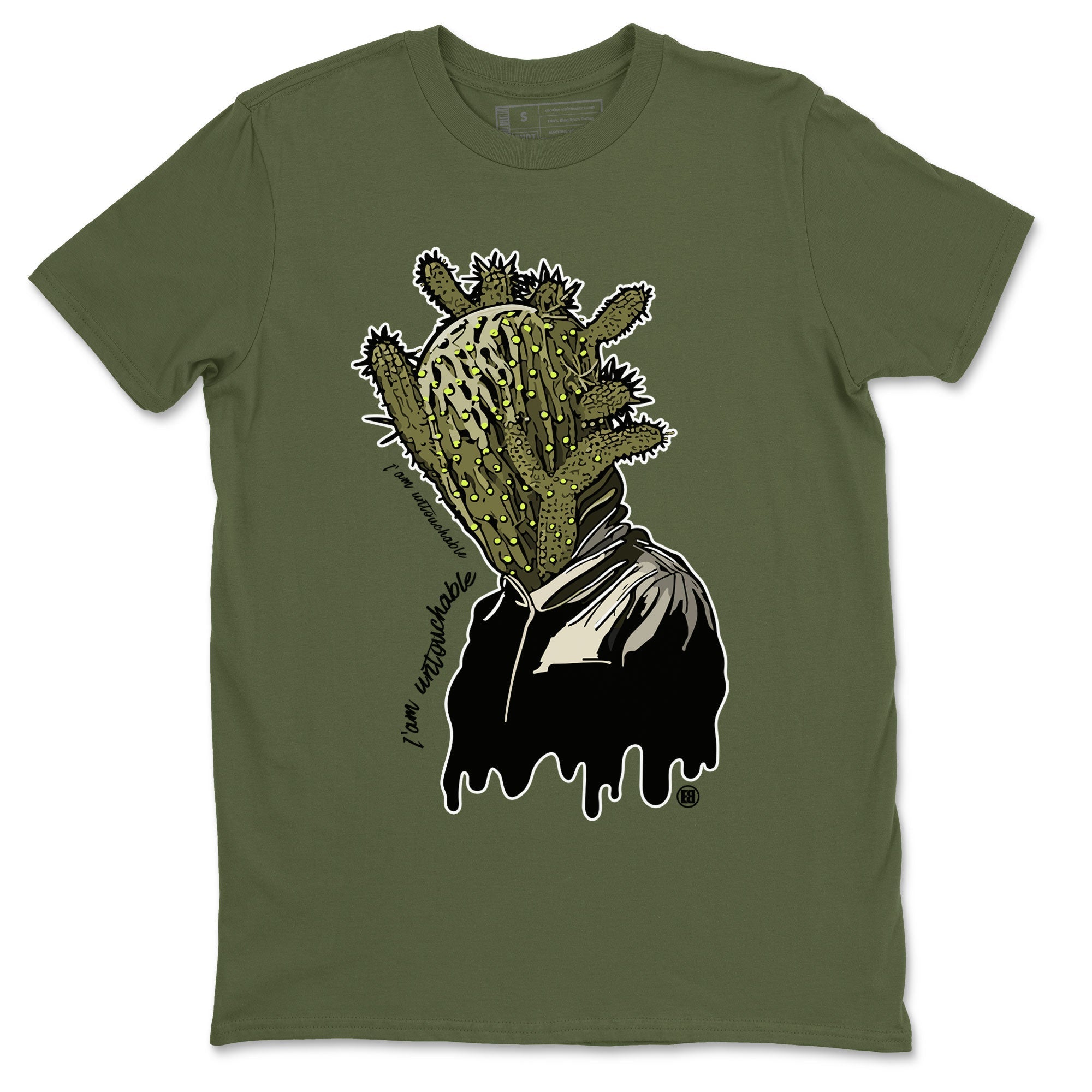 Air Jordan 1 X Travis Scott Golf Olive shirt to match jordans I'm Untouchable Streetwear Sneaker Shirt Air Jordan 1 Travis Scott Golf Drip Gear Zone Sneaker Matching Clothing Unisex Military Green 2 T-Shirt