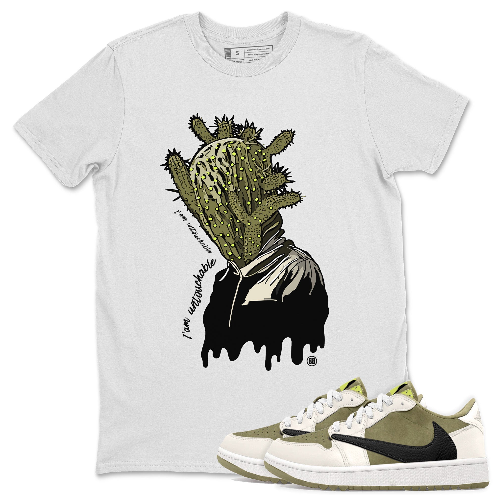 Air Jordan 1 X Travis Scott Golf Olive shirt to match jordans I'm Untouchable Streetwear Sneaker Shirt Air Jordan 1 Travis Scott Golf Drip Gear Zone Sneaker Matching Clothing Unisex White 1 T-Shirt