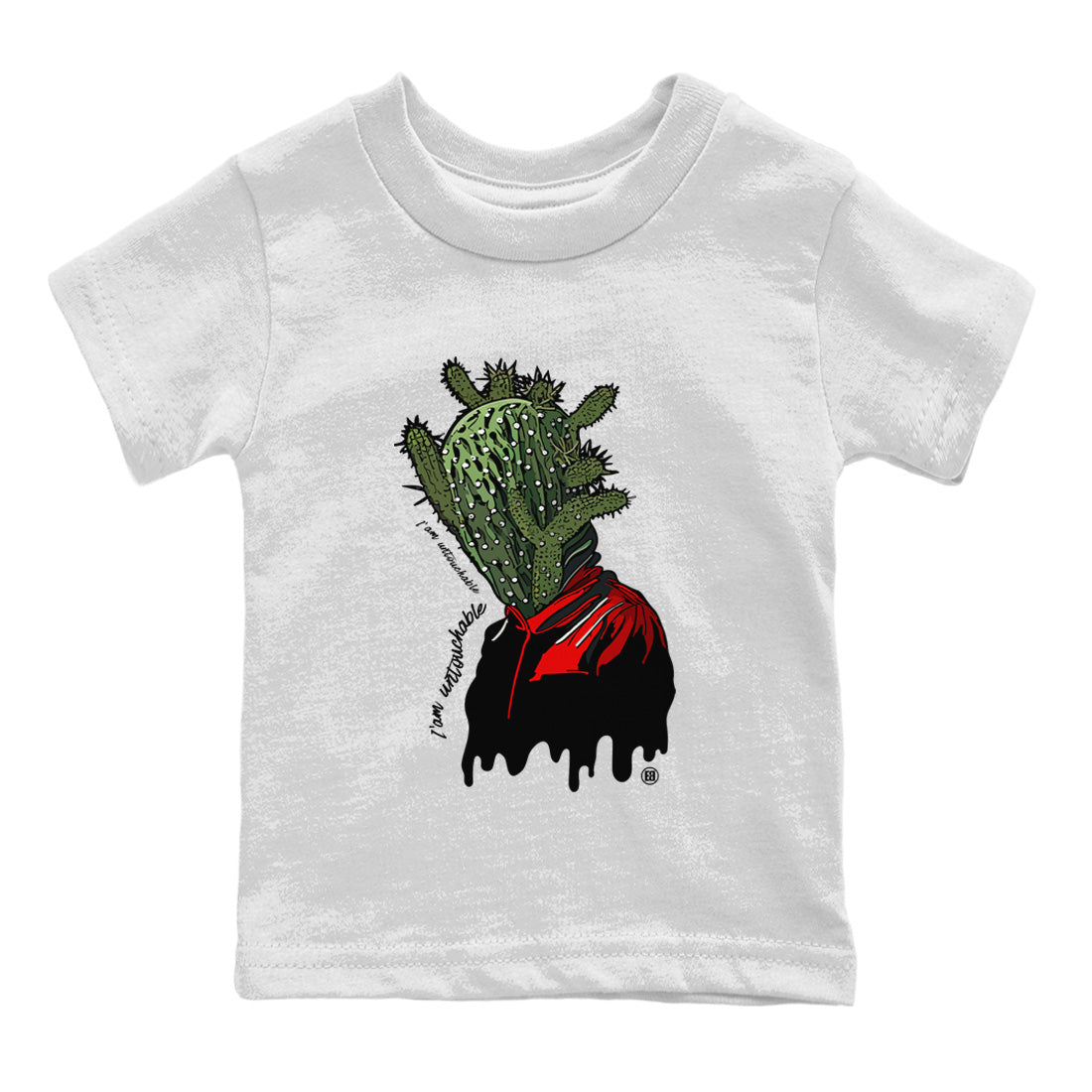 Air Jordan 1 Travis Scott Olive Sneaker Match Tees I'm Untouchable Streetwear Sneaker Shirt Air Jordan 1 x Travis Scott x Olive Sneaker Release Tees Kids Shirts White 2