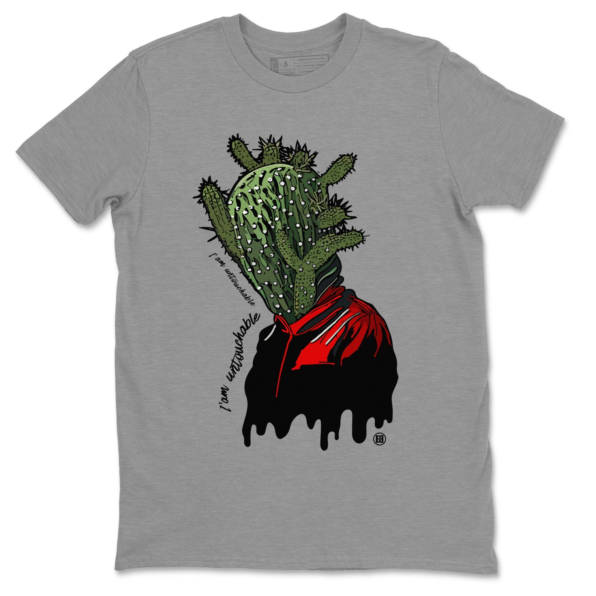 Air Jordan 1 Travis Scott Olive Sneaker Match Tees I'm Untouchable Streetwear Sneaker Shirt Air Jordan 1 x Travis Scott x Olive Sneaker Release Tees Unisex Shirts Heather Grey 2