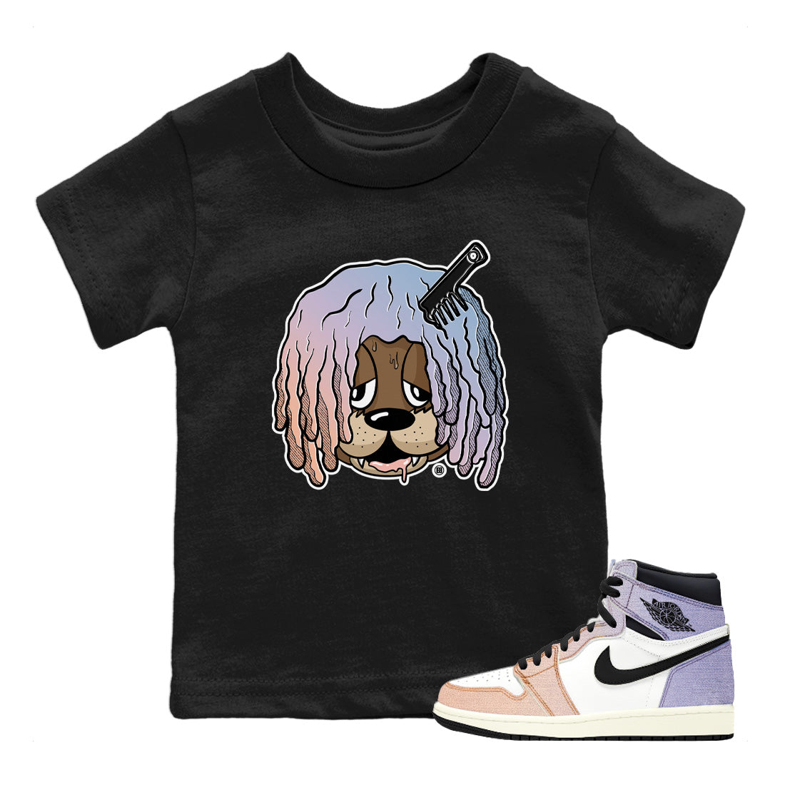 Air Jordan 1 Skyline Sneaker Match Tees Impatient Bear Streetwear Sneaker Shirt Air Jordan 1 Skyline Sneaker Release Tees Kids Shirts Black 1