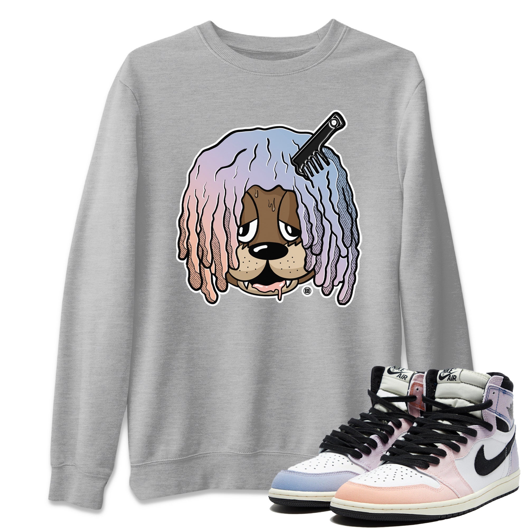 Air Jordan 1 Skyline Sneaker Match Tees Impatient Bear Streetwear Sneaker Shirt Air Jordan 1 Skyline Sneaker Release Tees Unisex Shirts Heather Grey 1