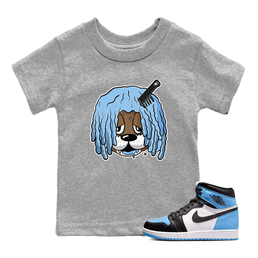 Air Jordan 1 Retro High OG UNC Toe Shirt to match Jordans Impatient Bear Streetwear Sneaker Shirt Air Jordan 1 High OG UNC Toe Drip Gear Zone Sneaker Matching Clothing Kids and Baby Tees Heather Grey 1